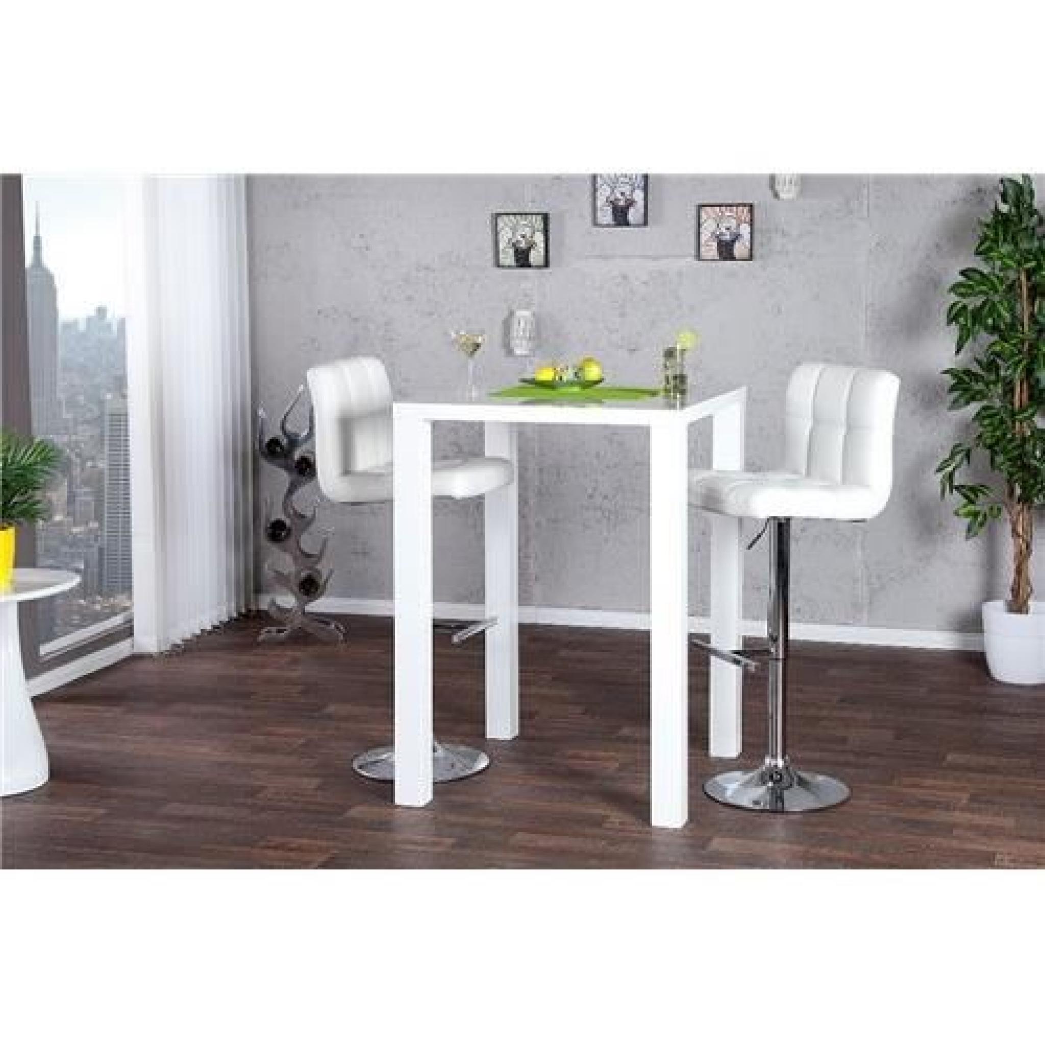Table haute design Lucento blanc  