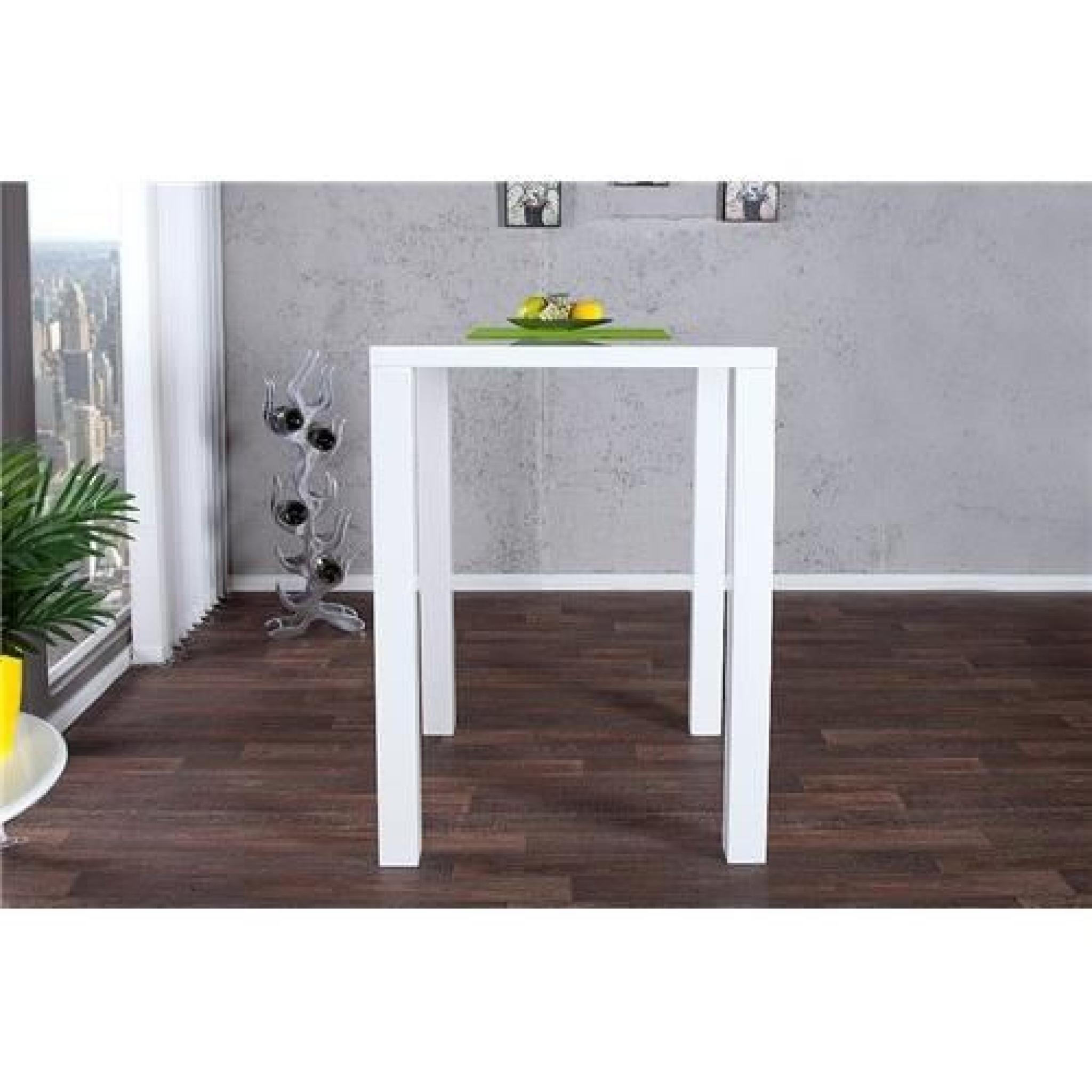 Table haute design Lucento blanc   pas cher