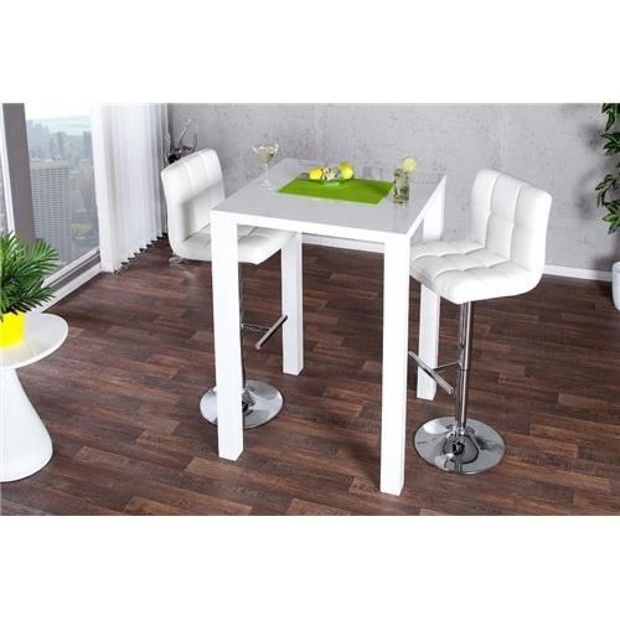 Table haute design Lucento blanc   pas cher