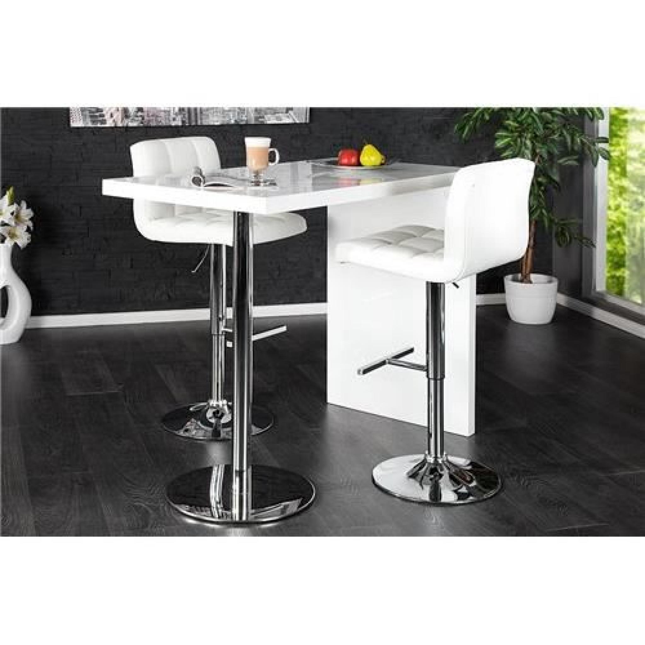 Table haute design MAGNO blanc   pas cher