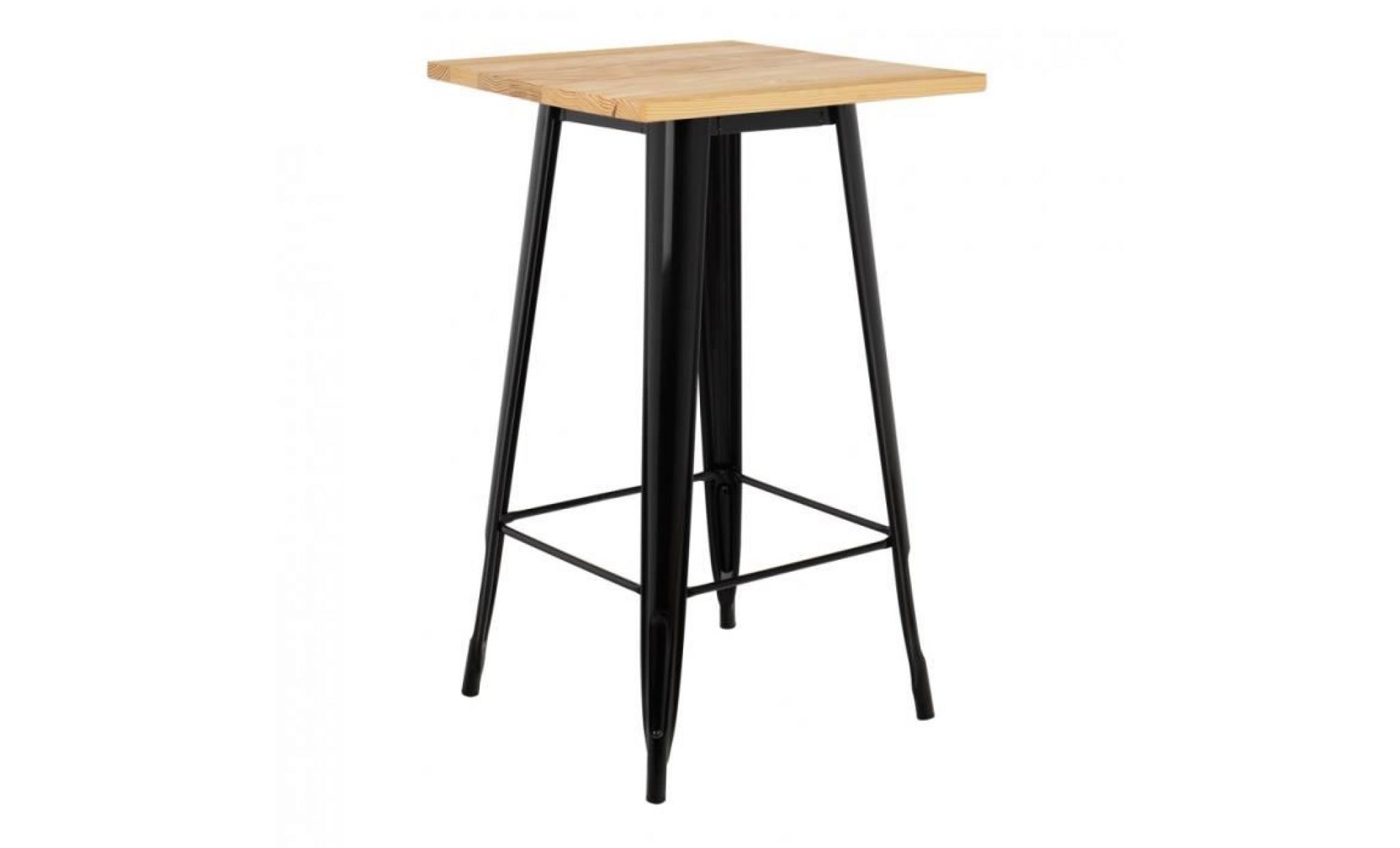 table haute lix en bois noir bois naturel
