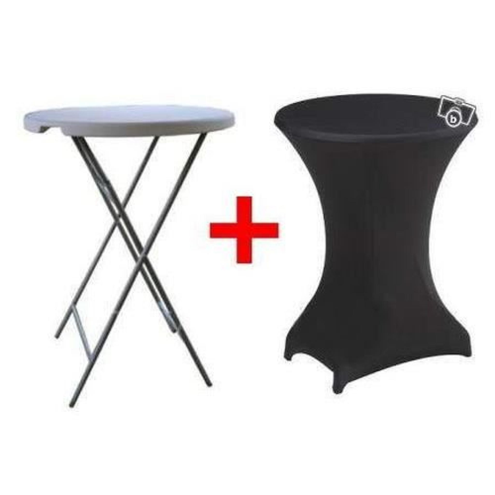 Table haute  mange debout + nappe noire