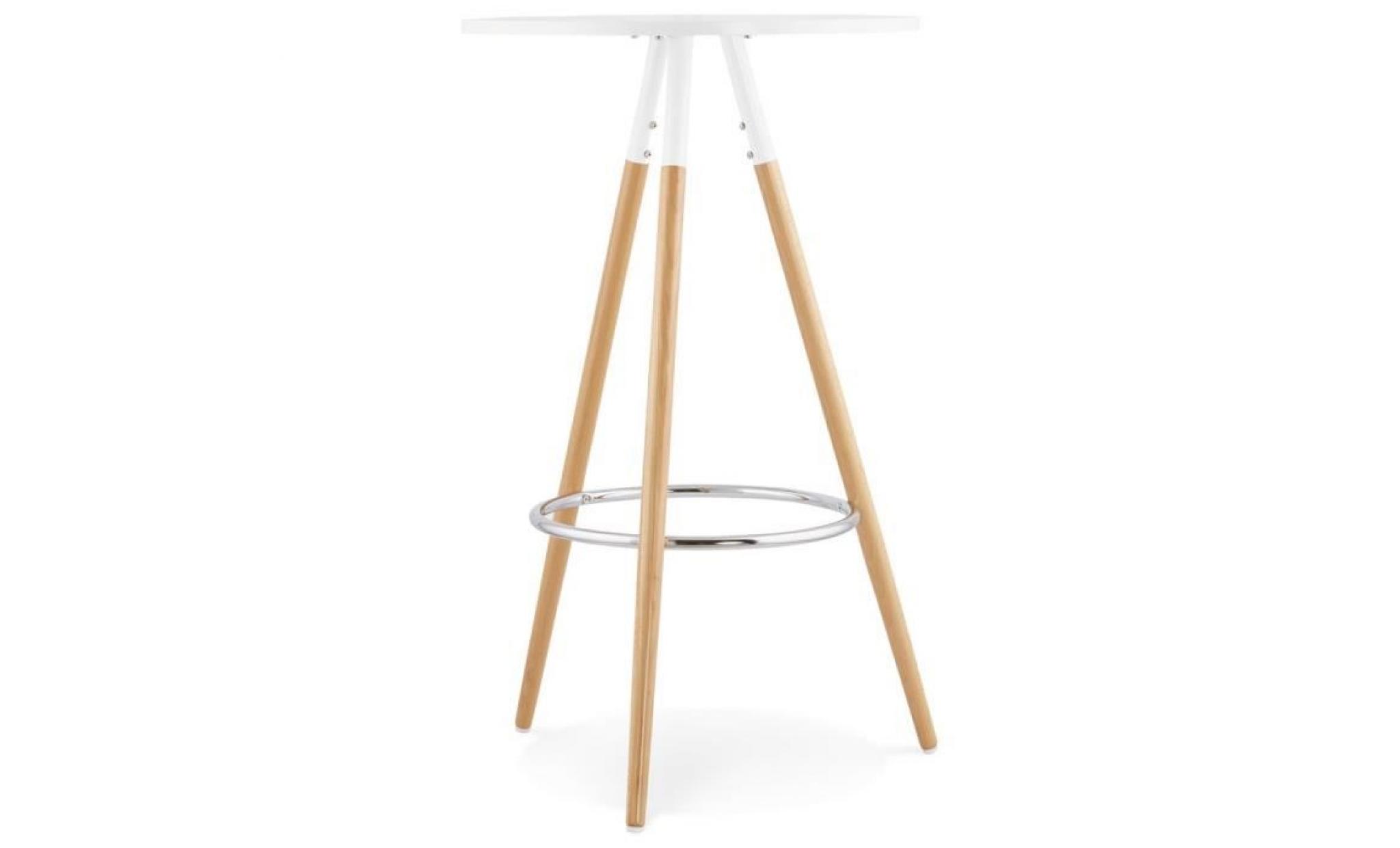 table haute ronde 'bary' en bois blanc
