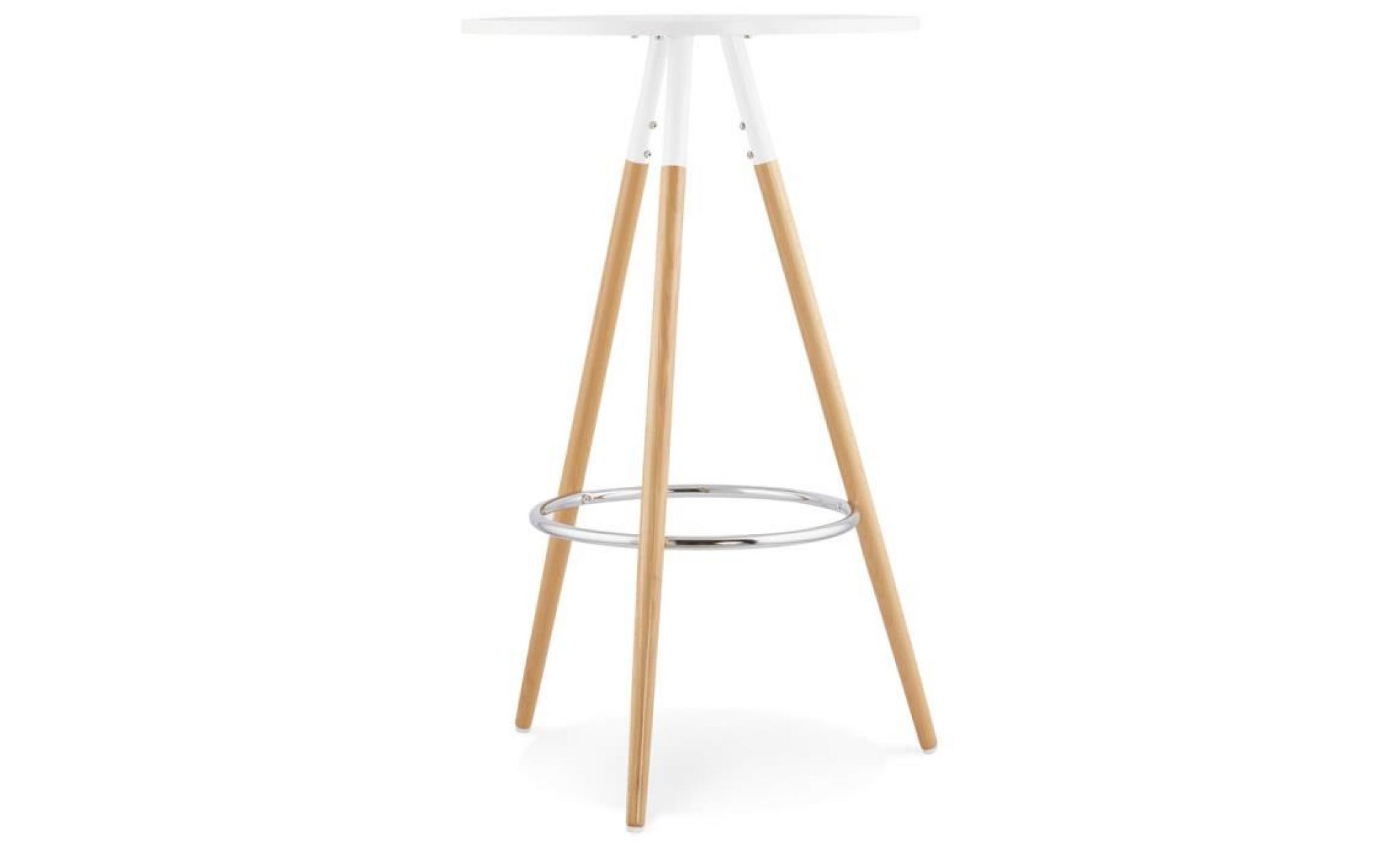 table haute ronde 'bary' en bois blanc pas cher