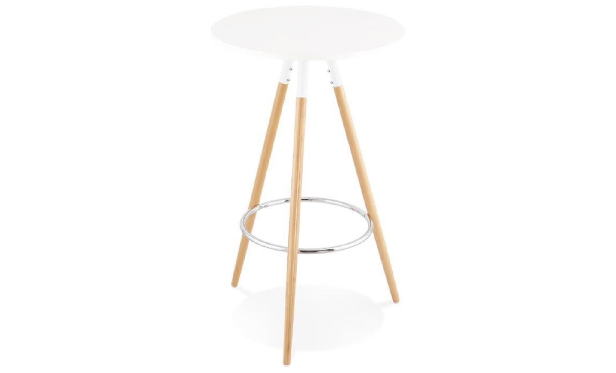 table haute ronde 'bary' en bois blanc pas cher