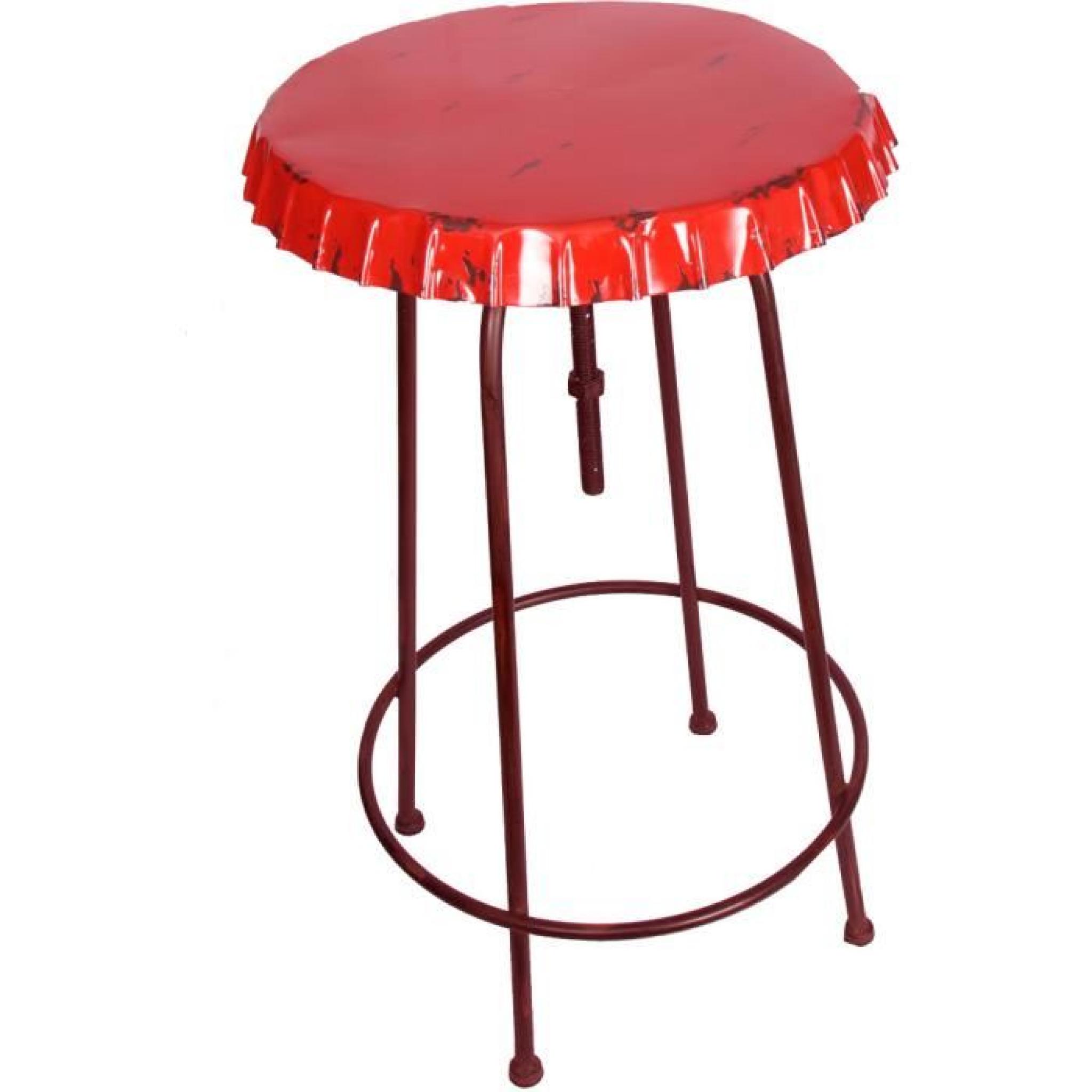 Table haute soda rouge en fer 60x97cm