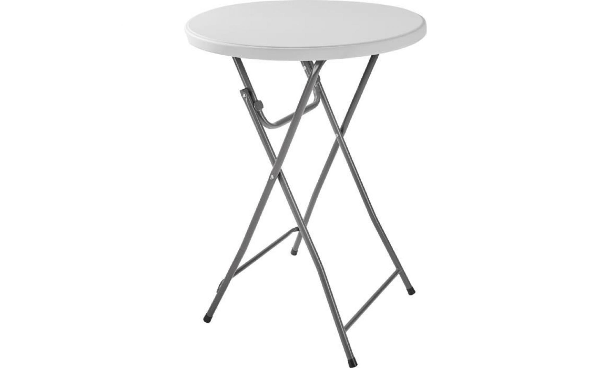 table haute, table de jardin, table de bar, table haute mange debout, table de bistro pliante 80 cm x 80 cm x 110 cm gris tectake