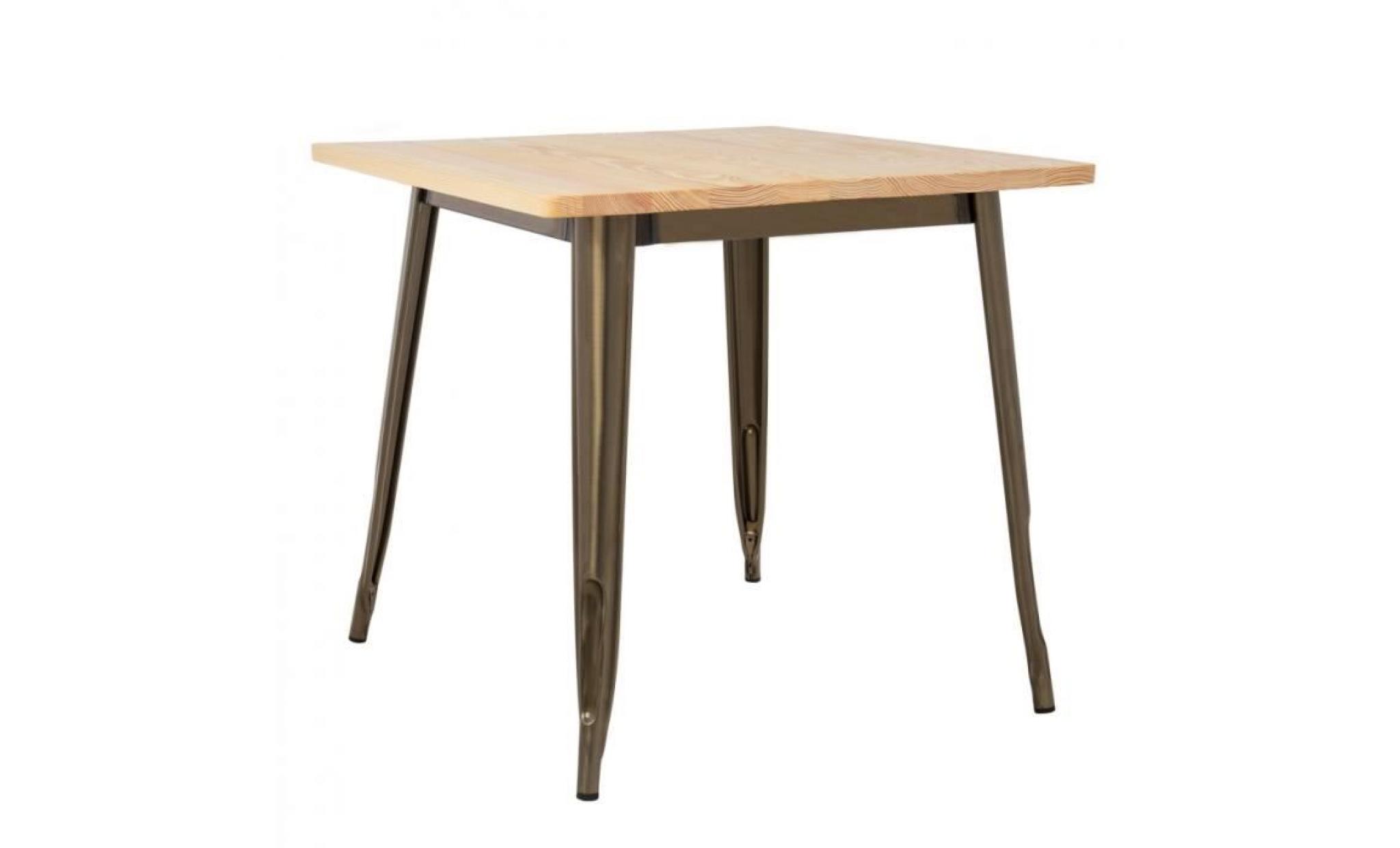 table lix brossée en bois (80x80)  bois naturelor vieux