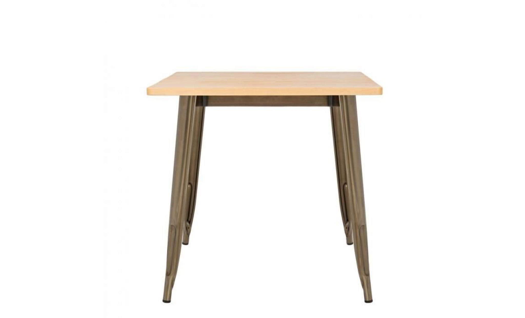 table lix brossée en bois (80x80)  bois naturelor vieux pas cher