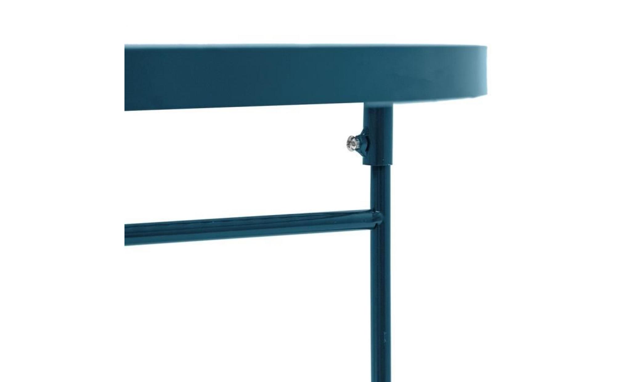 table métal perforé bleu diam.50cm 50 x 50 pas cher