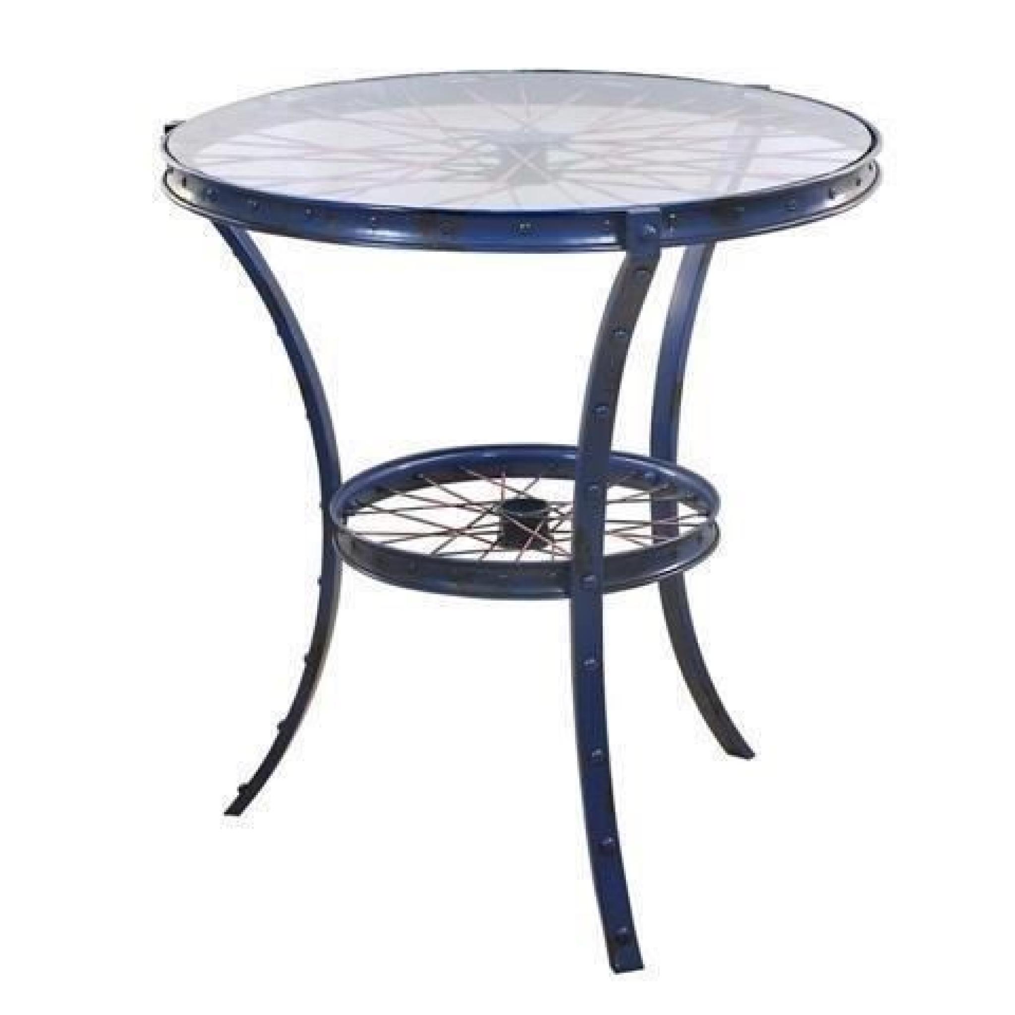 Table Metalique Retro Bleu 76 cm