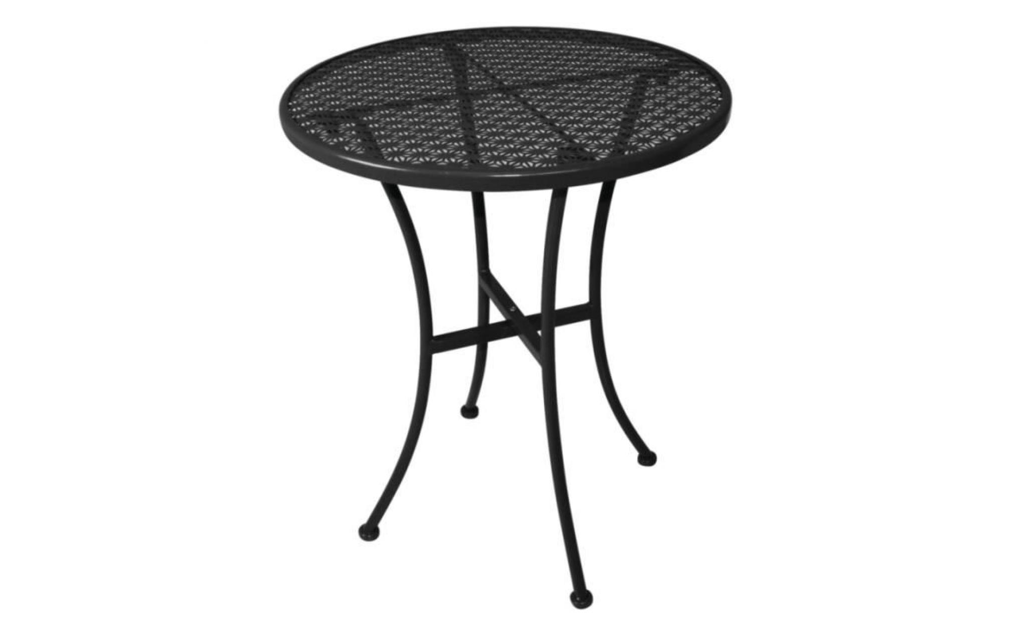Table moderne en acier de forme ronde coloris noir