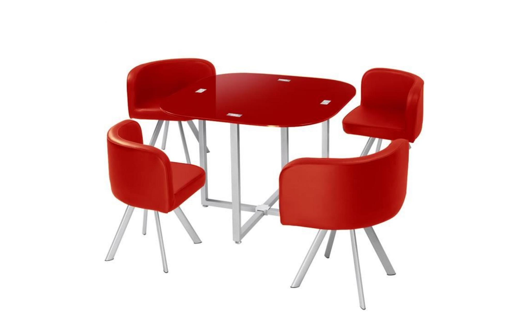 Table et chaises Mosaic 90 Rouge