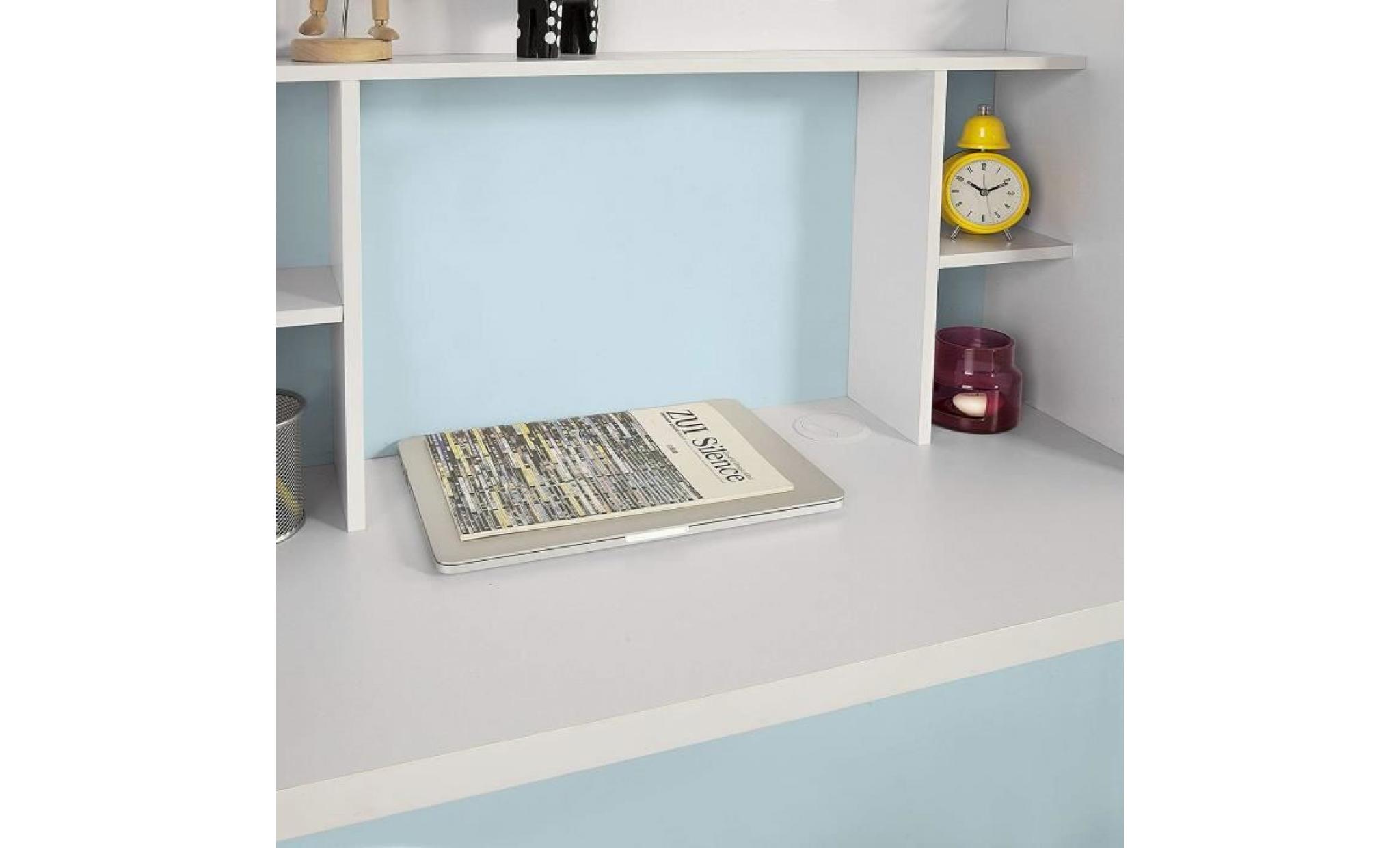 table murale bureau avec Étagère intégrée armoire de rangement murale (blanc) pas cher