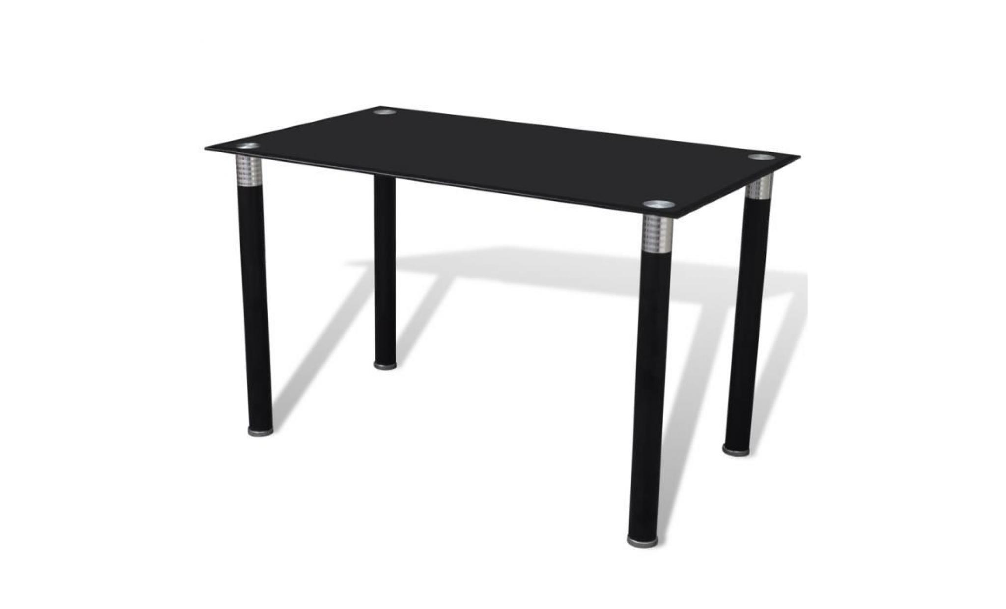 Table noire avec plateau en verre