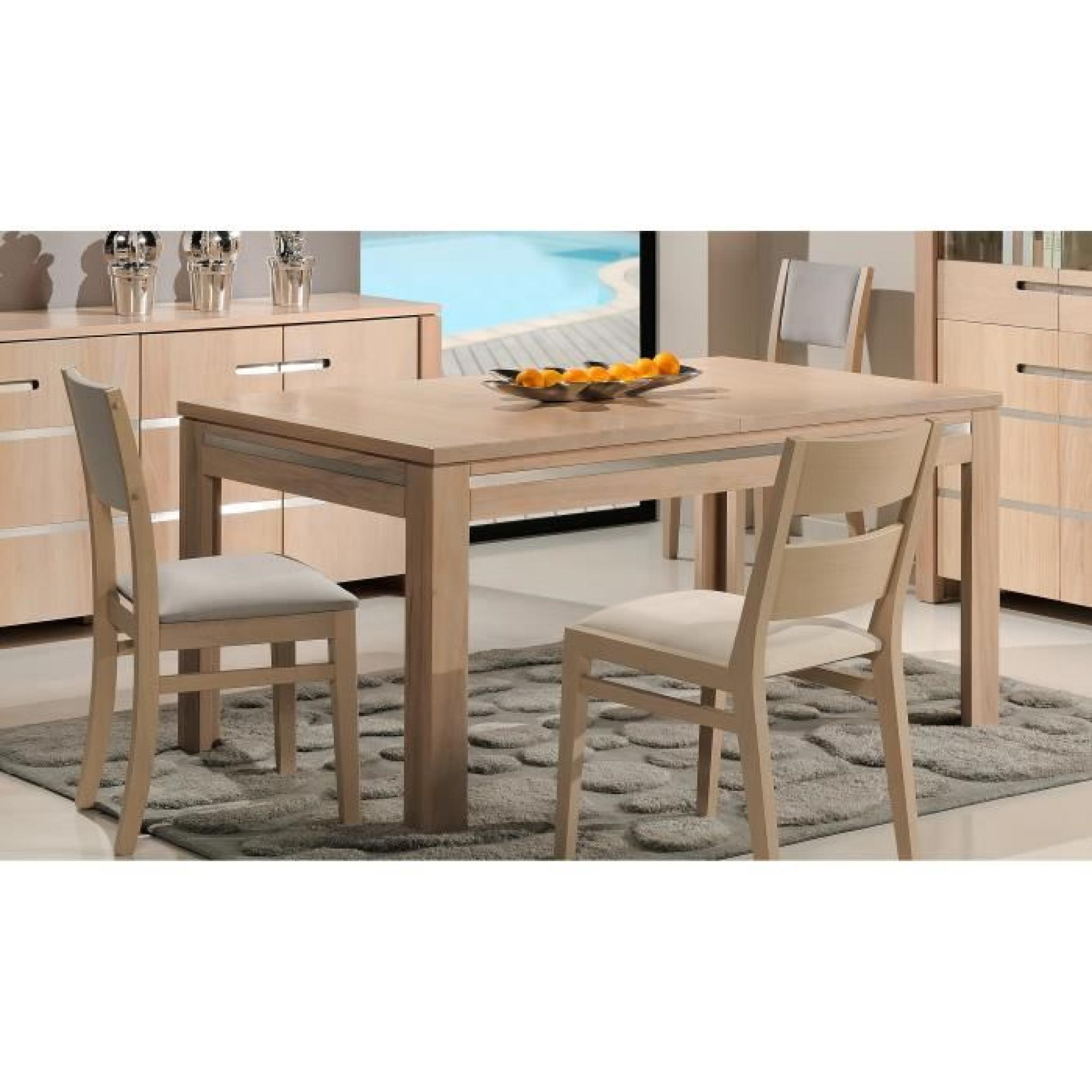 Table OPALE 160/95 ORME MASSIF-INOX (Orme - Naturel)