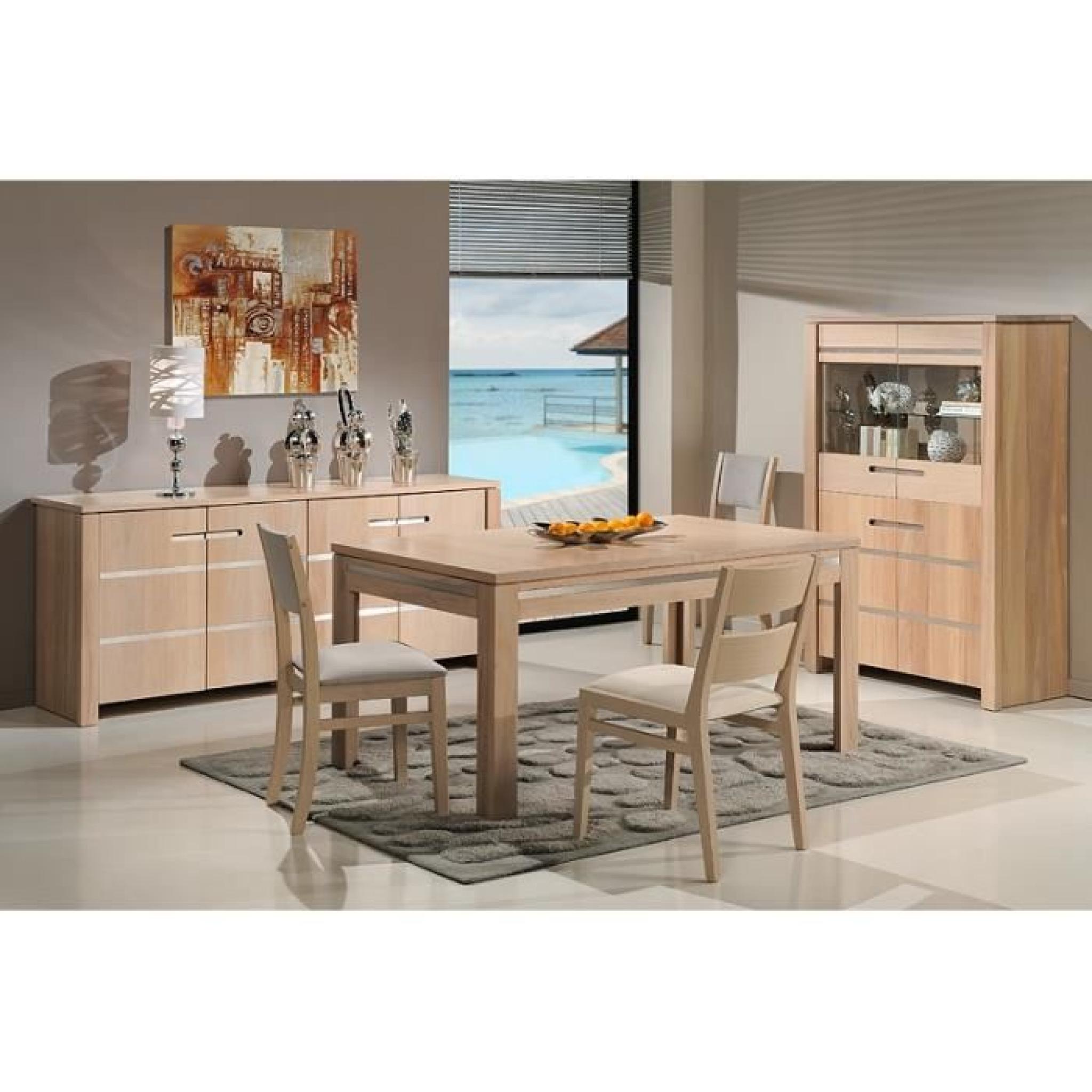 Table OPALE 180/95 ORME MASSIF-INOX (Orme - Gris) pas cher
