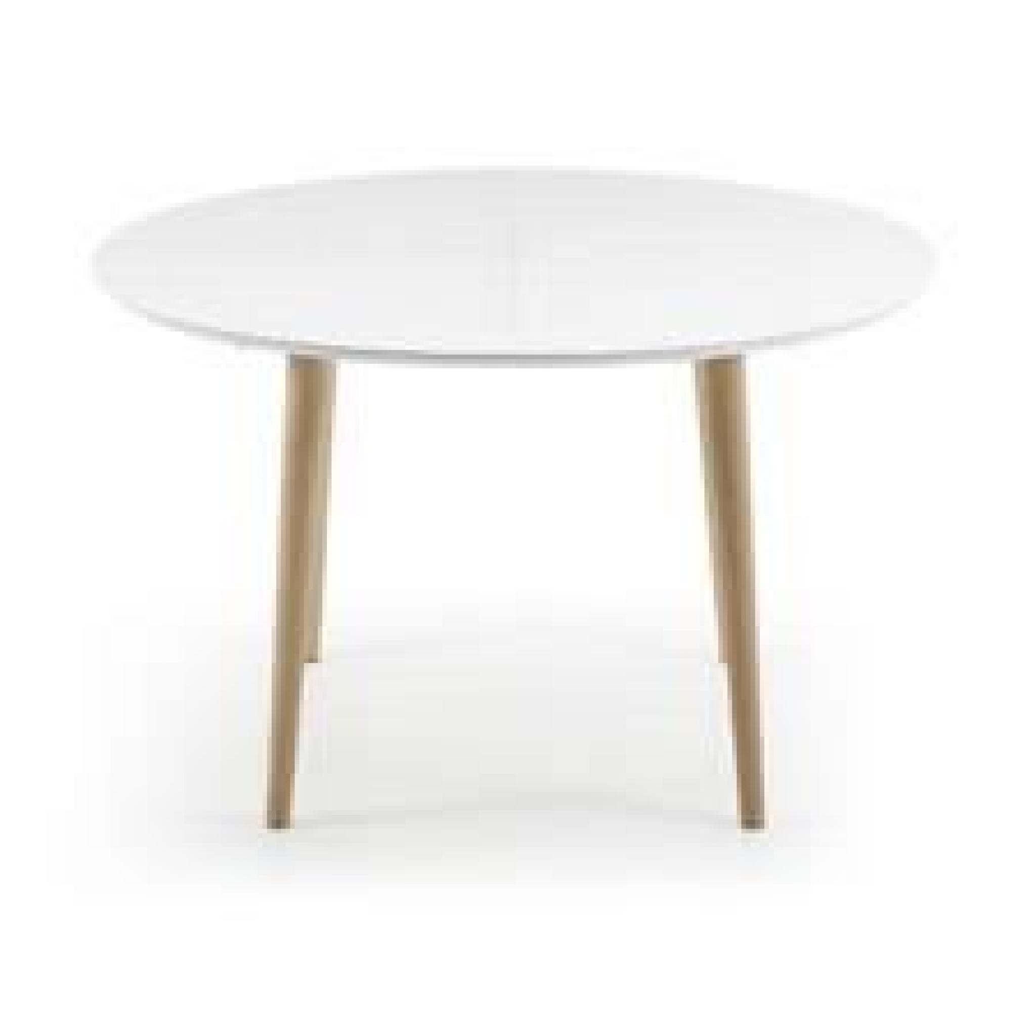 Table Oqui ovale extensible 120-200 cm, naturel et blanc