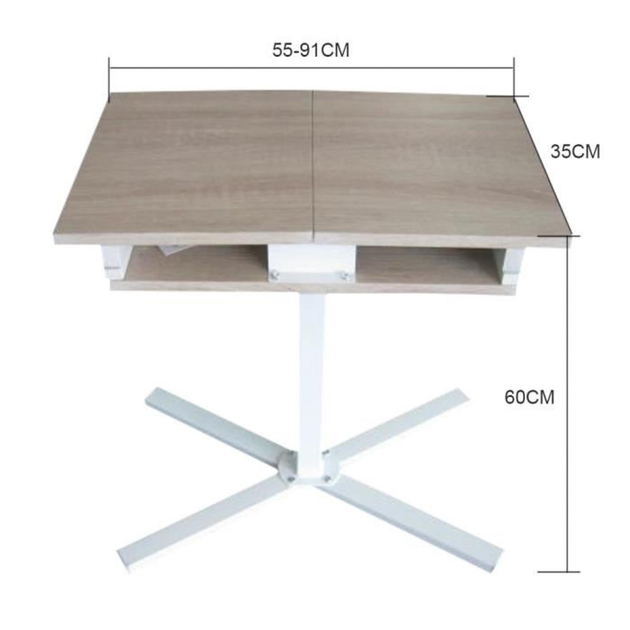 Table Ordinateur Portable Pliable Longueur Surface Adjustable 55-91cm  pas cher