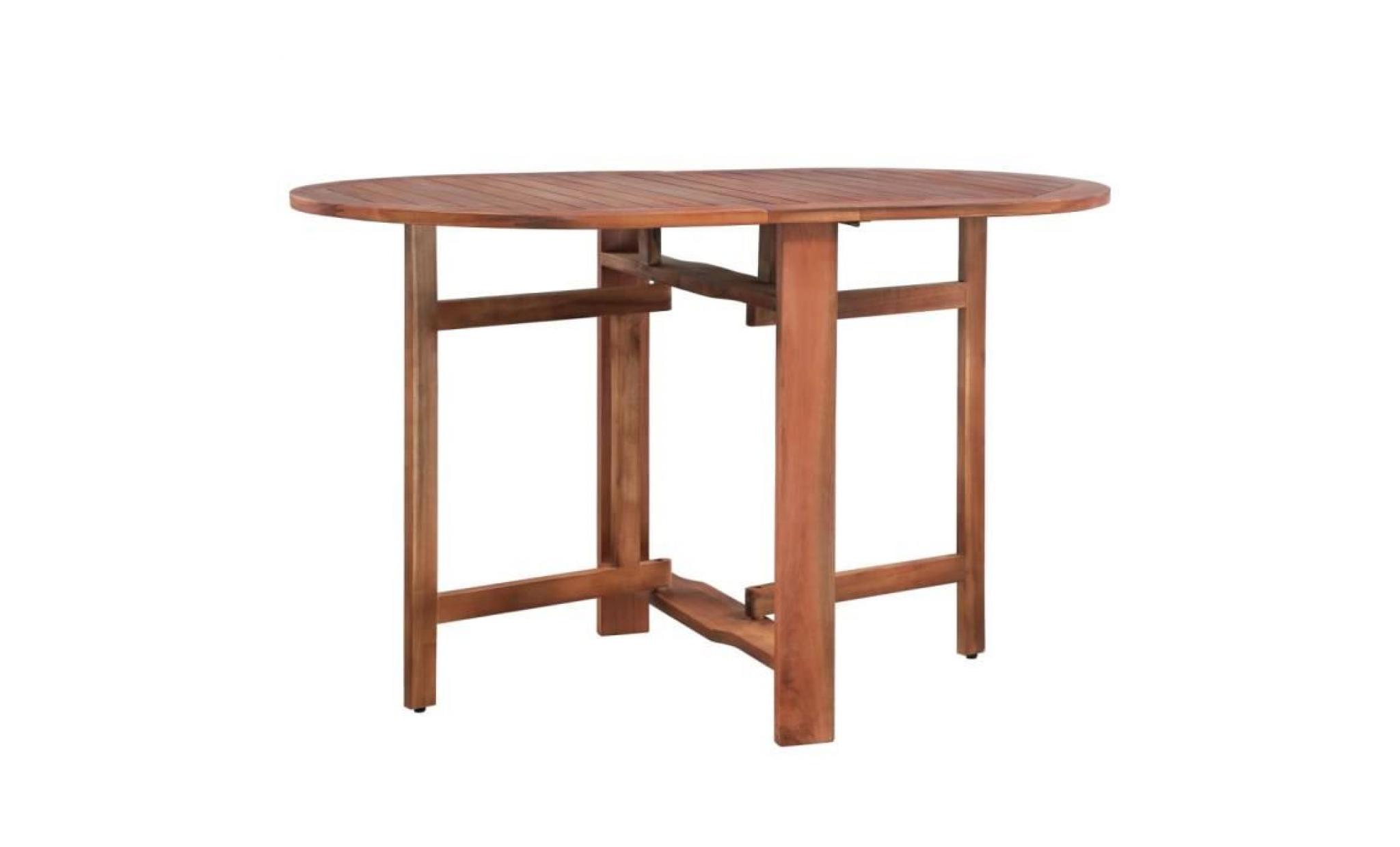 table ovale d'extérieur à dîner bois d'acacia 120x70x74 cm