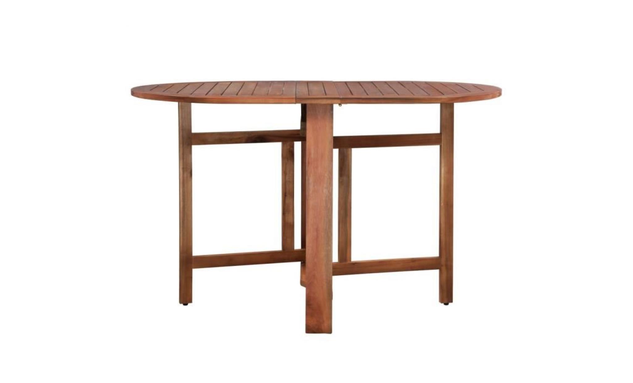 table ovale d'extérieur à dîner bois d'acacia 120x70x74 cm pas cher