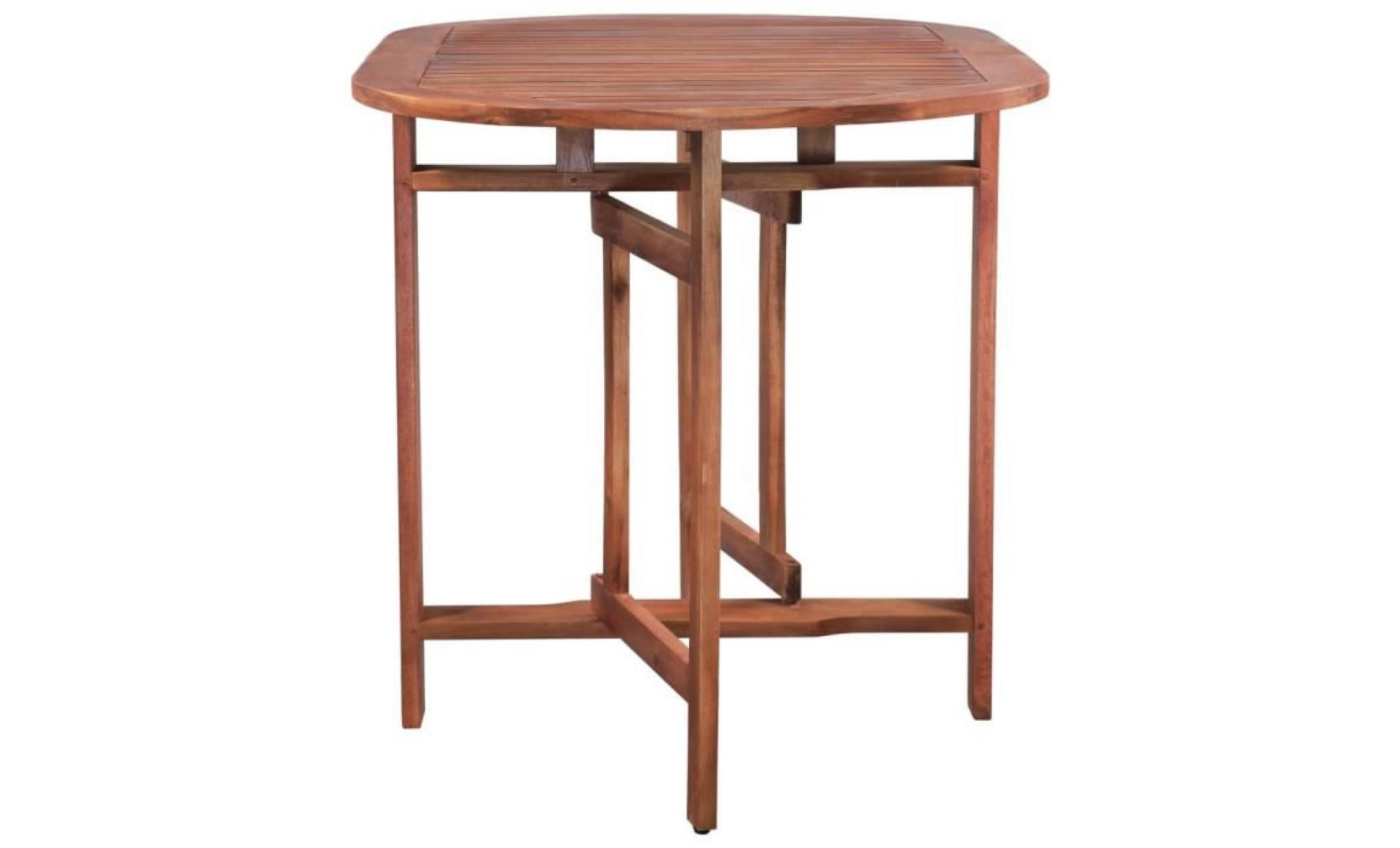 table ovale d'extérieur à dîner bois d'acacia 120x70x74 cm pas cher