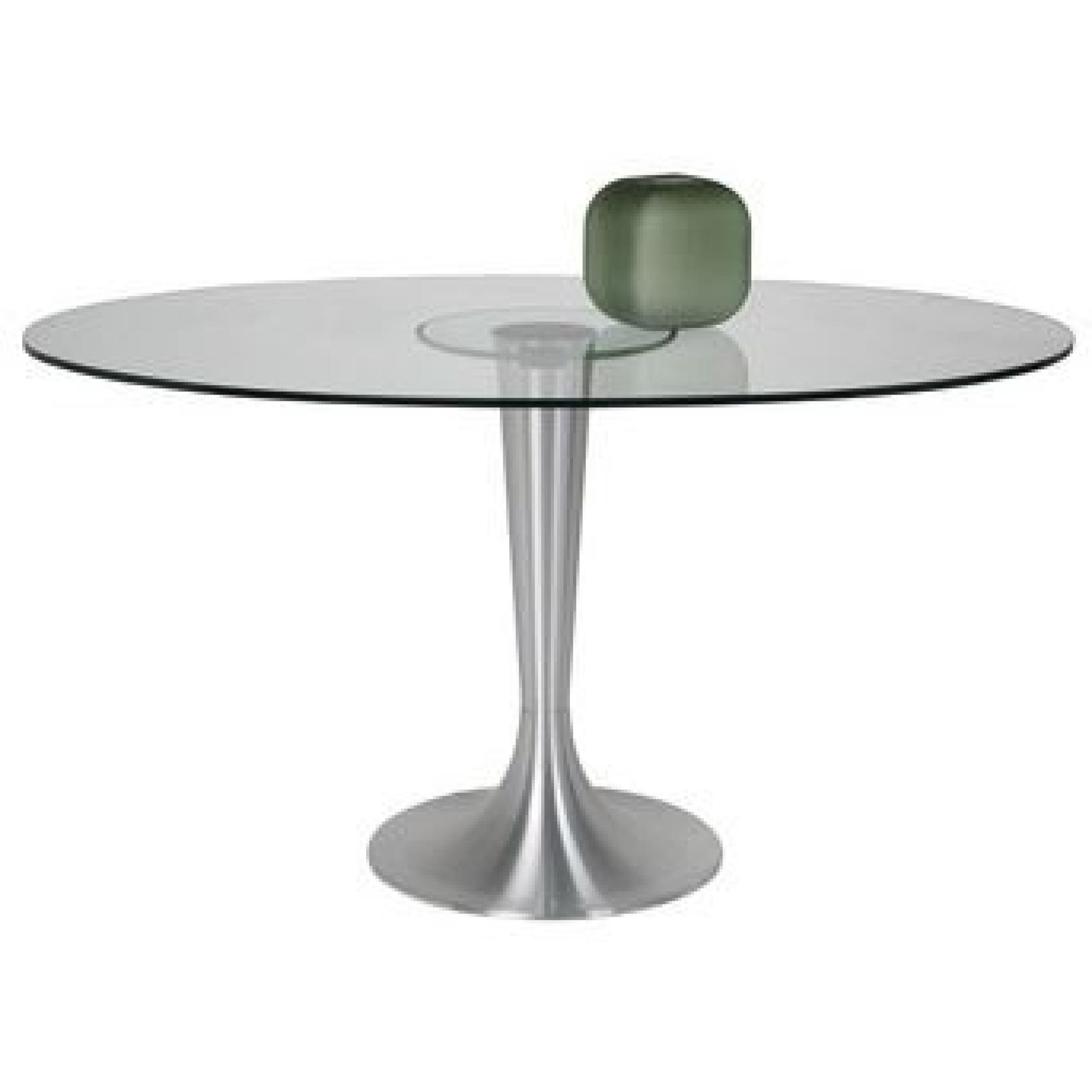 Table ovale POSSIBILITA pied métal brossé