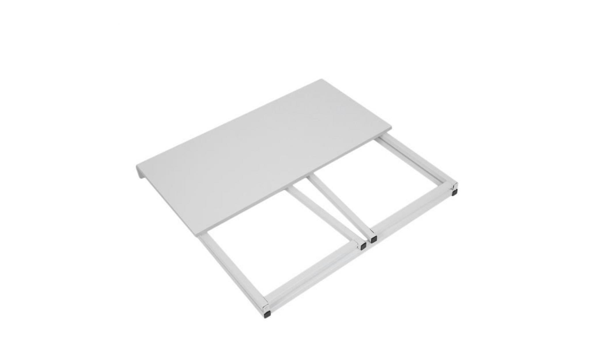 table pliable bureau pc blanc l 80cm meuble informatique pas cher