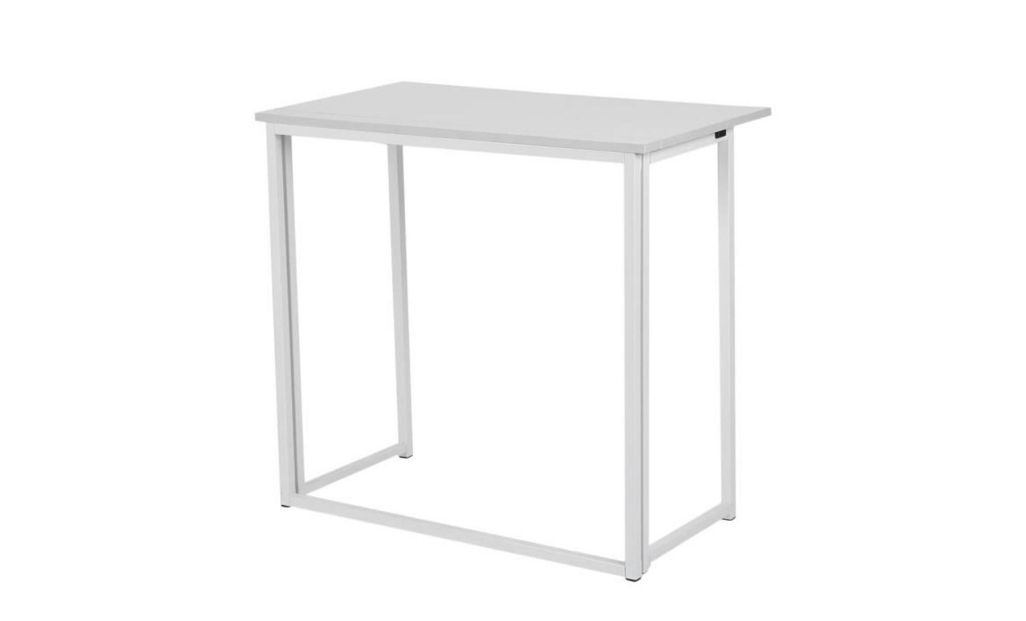 table pliable bureau pc blanc l 80cm meuble informatique pas cher
