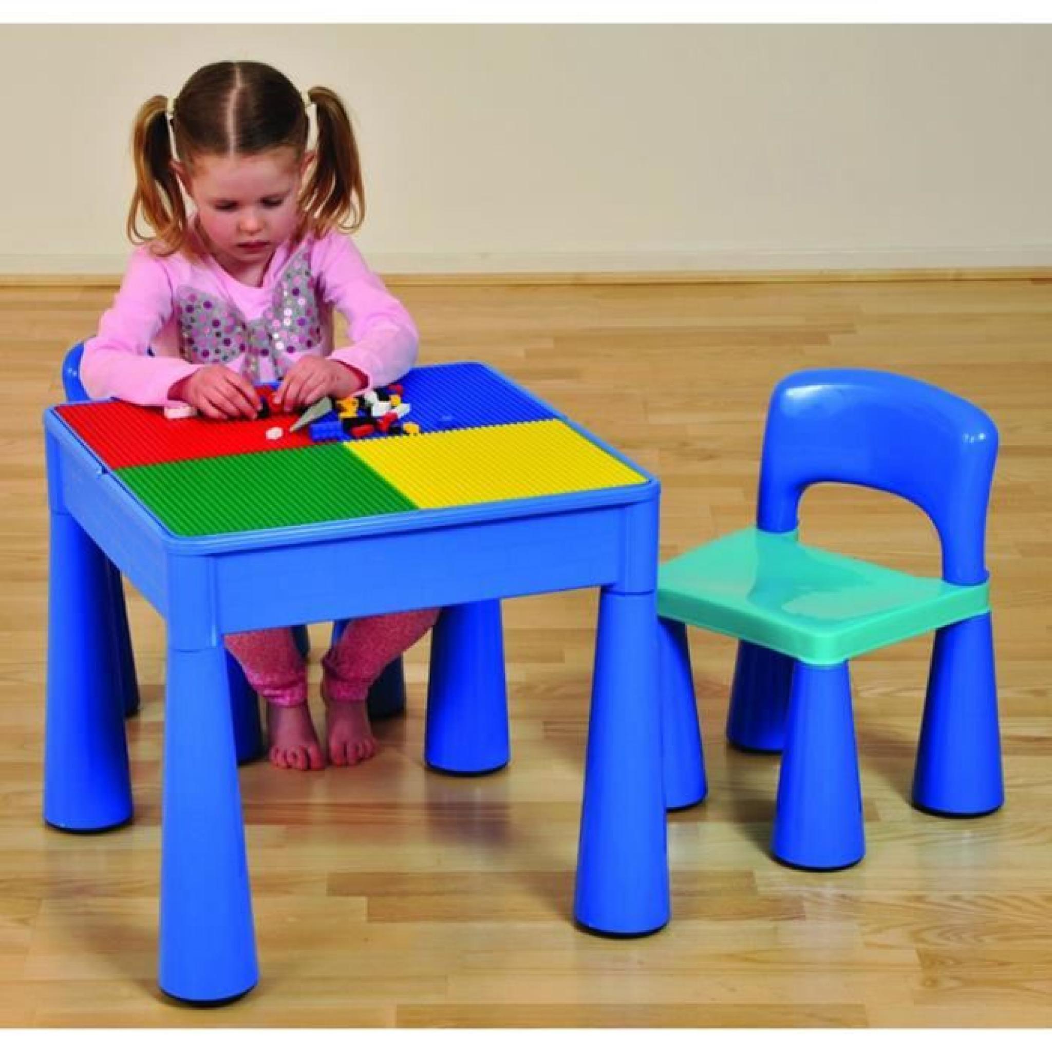 Table pour les enfants et 2 chaises (bleu), Dim... pas cher