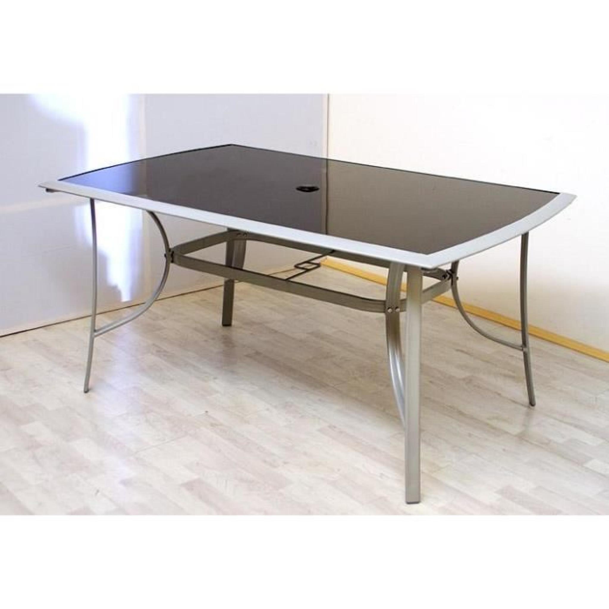 Table Rectangle verre + 4 Chaises empilable pas cher