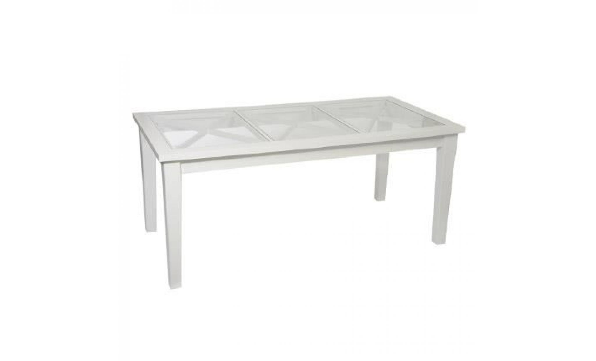 Table rectangulaire en verre croisillons - Blanc