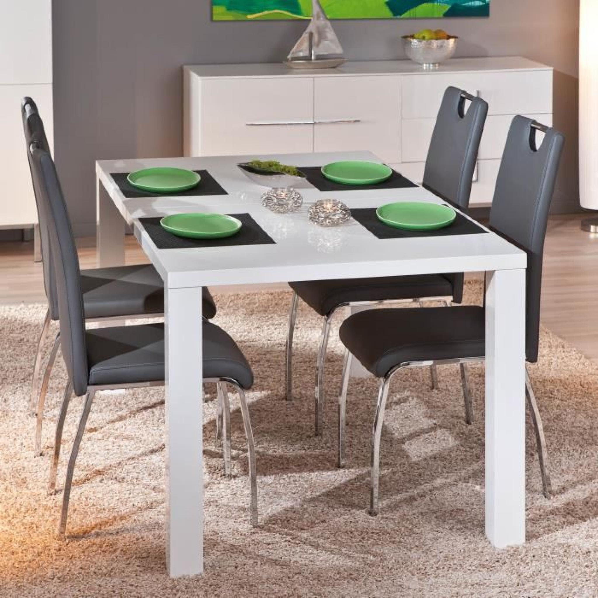 Table rectangulaire meuble cuisine salle manger design extensible BLANC LAQUE