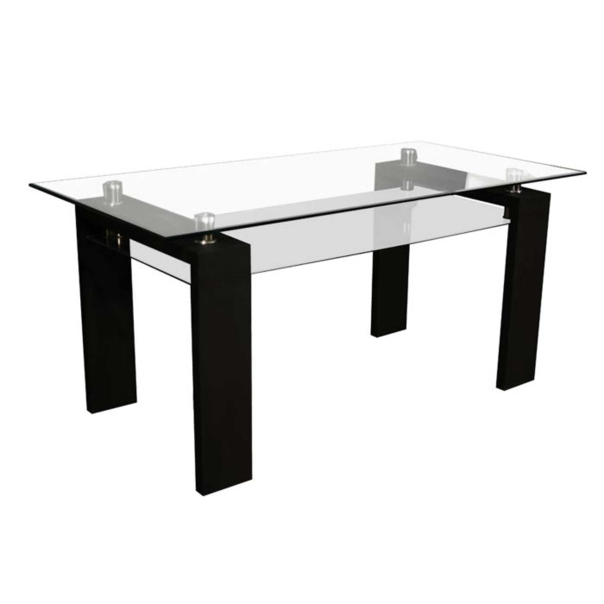 Table Rectangulaire Moderne Laqué Noir Gloria