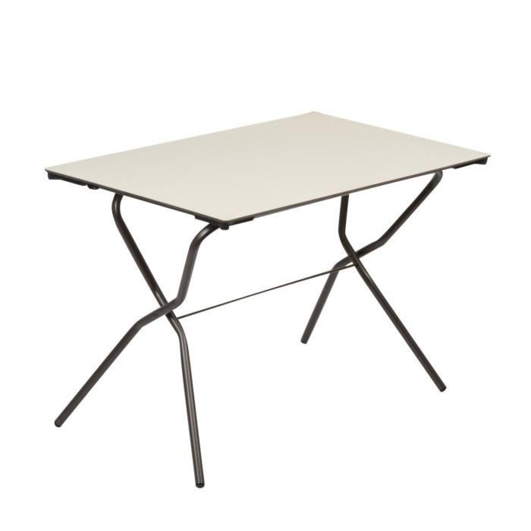 Table rectangulaire pliante 68x110cm en acier pour 4 à 6 personnes ANYTIME-Papyrus/Marron