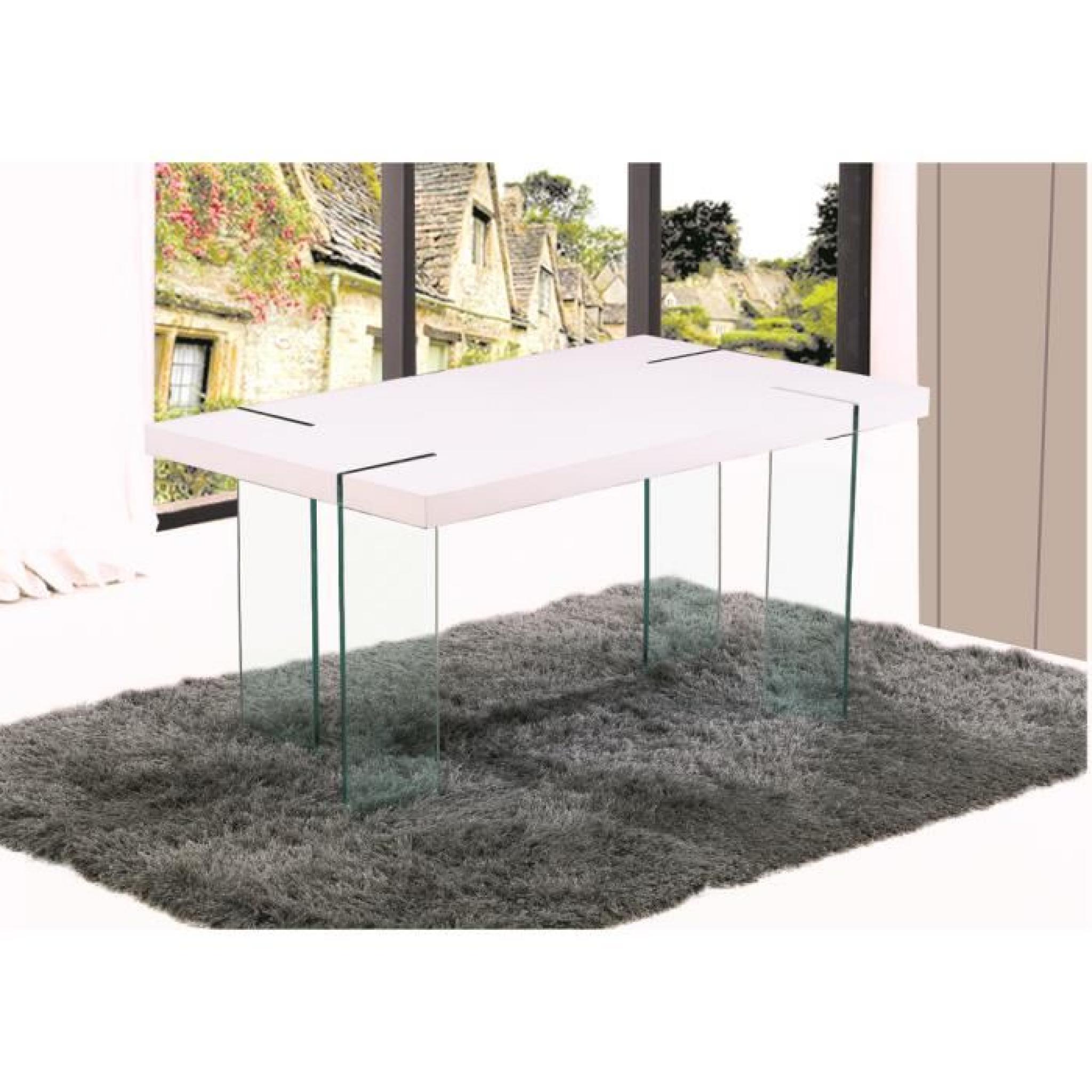 Table rectangulaire Glov transparent/Blanc pas cher