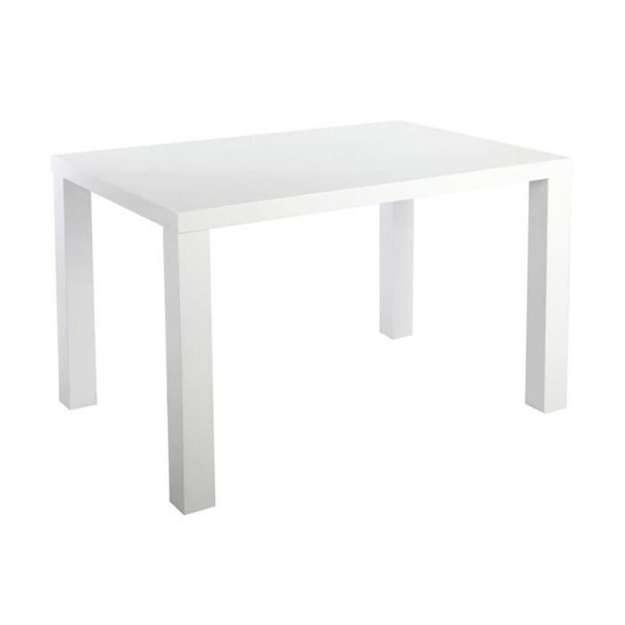 . Table repas blanche laquée Glossy 120 cm.