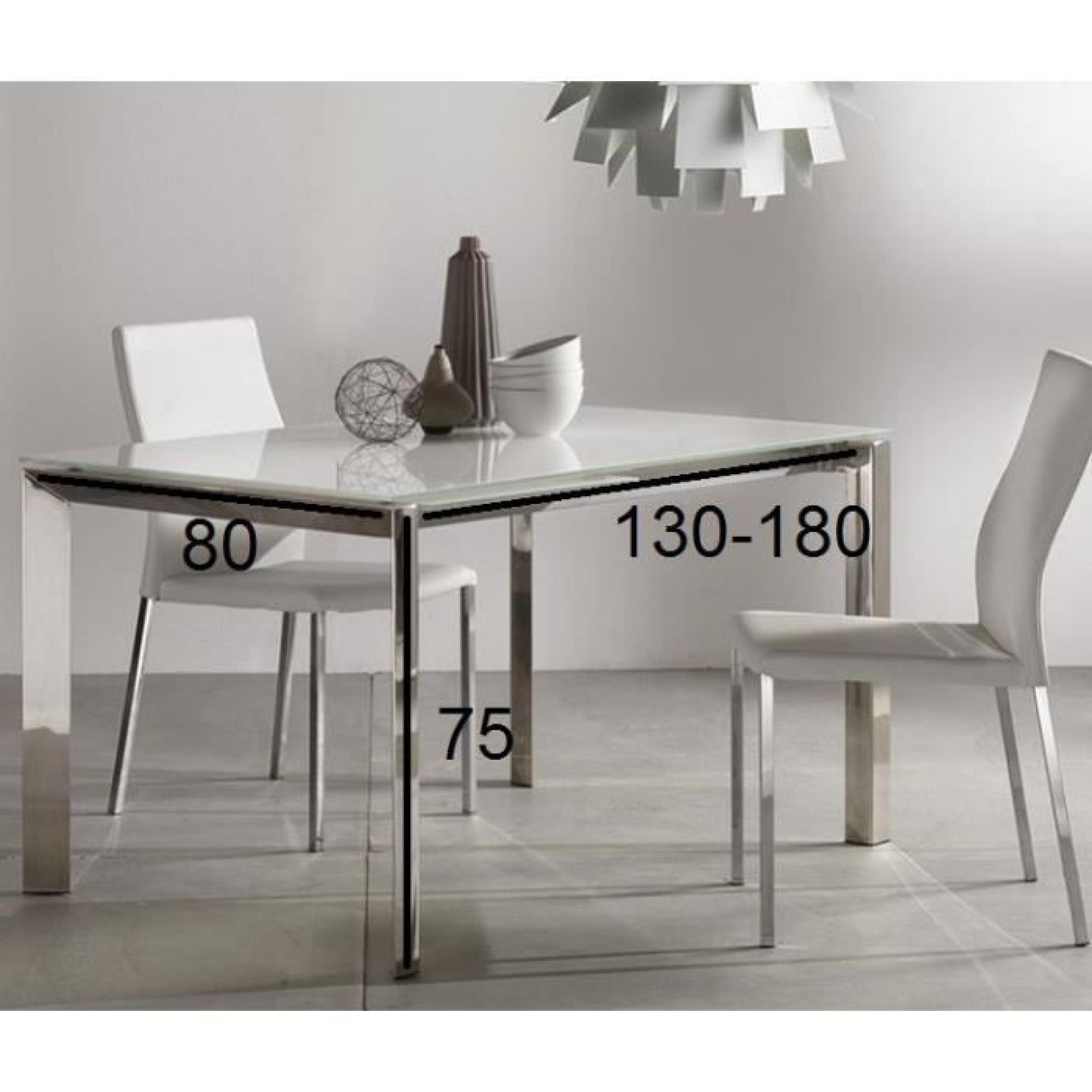 Table repas extensible TITANIUM 130 x 80 cm ver... pas cher