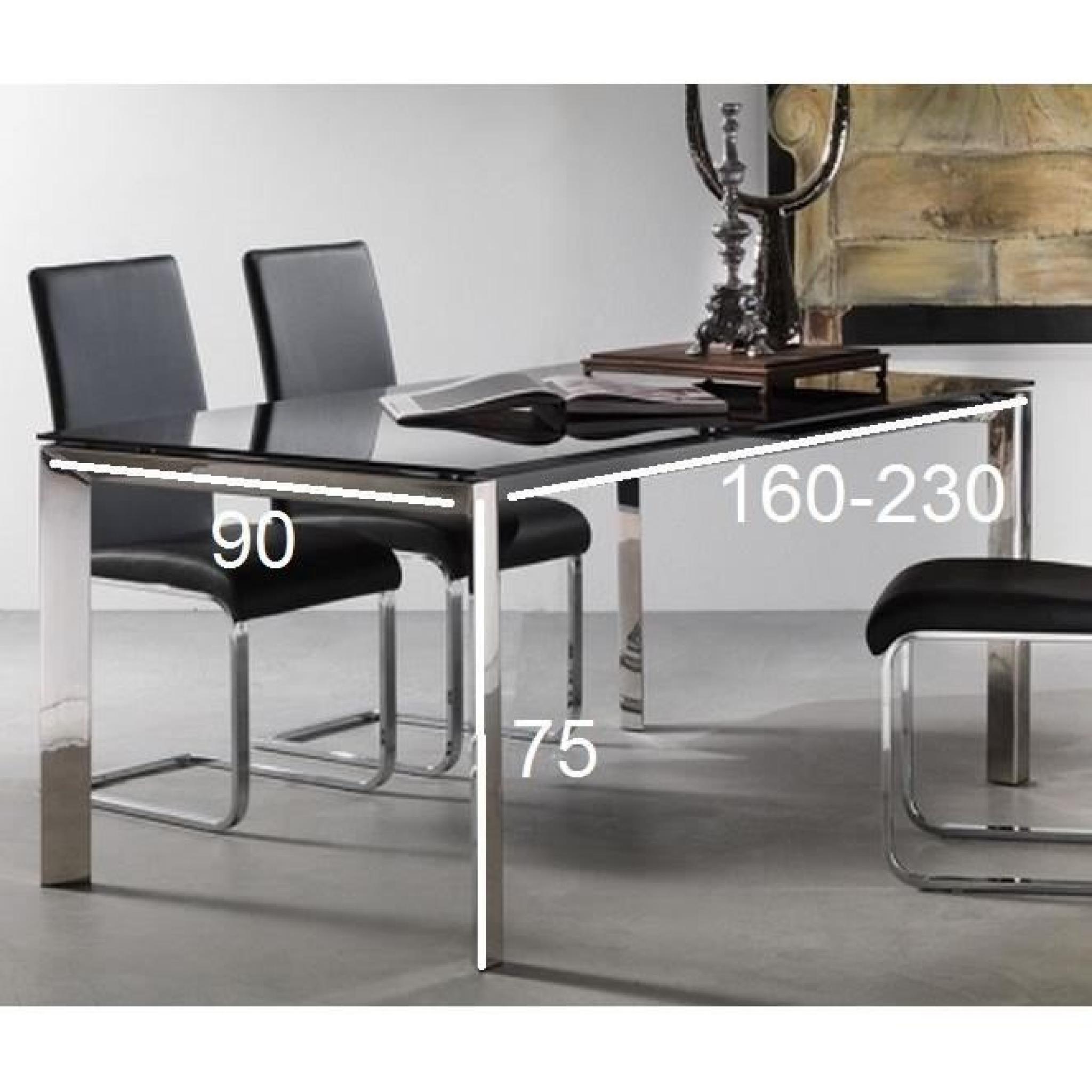 Table repas extensible TITANIUM 160 x 90 cm ver... pas cher