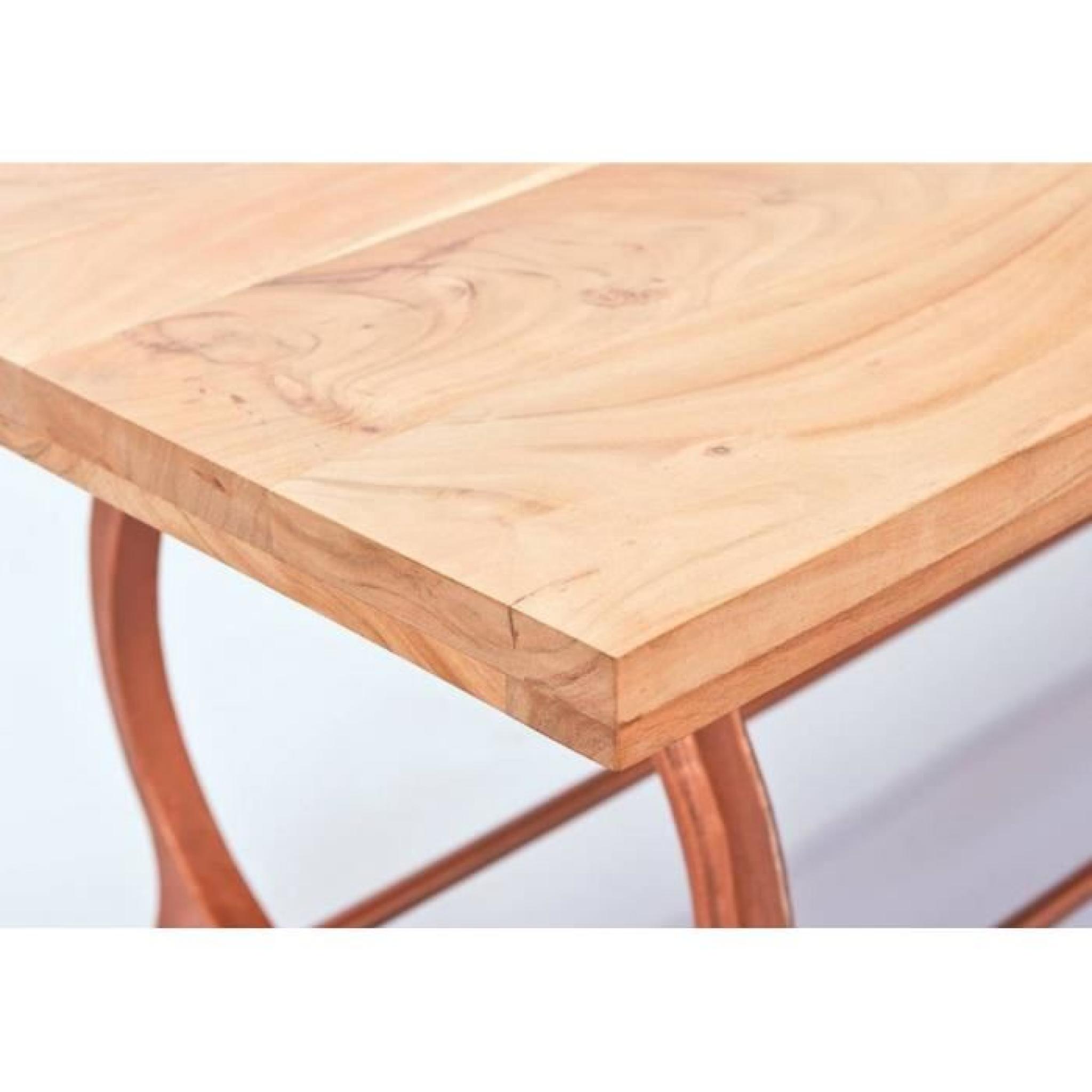 Table repas industrielle O TONE en bois massif  pas cher