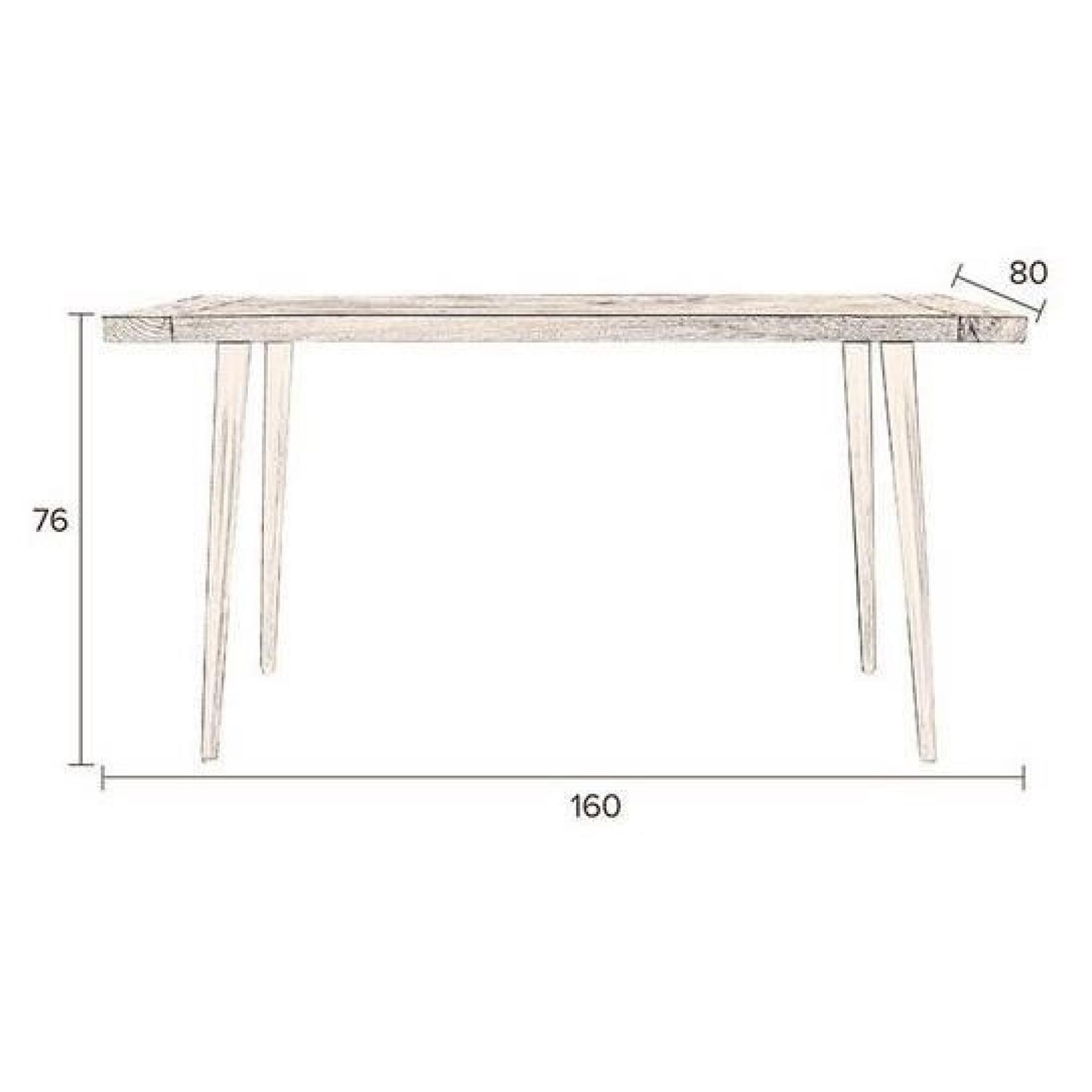 Table repas KAPAL 160 x 80 cm de DutchBone pas cher