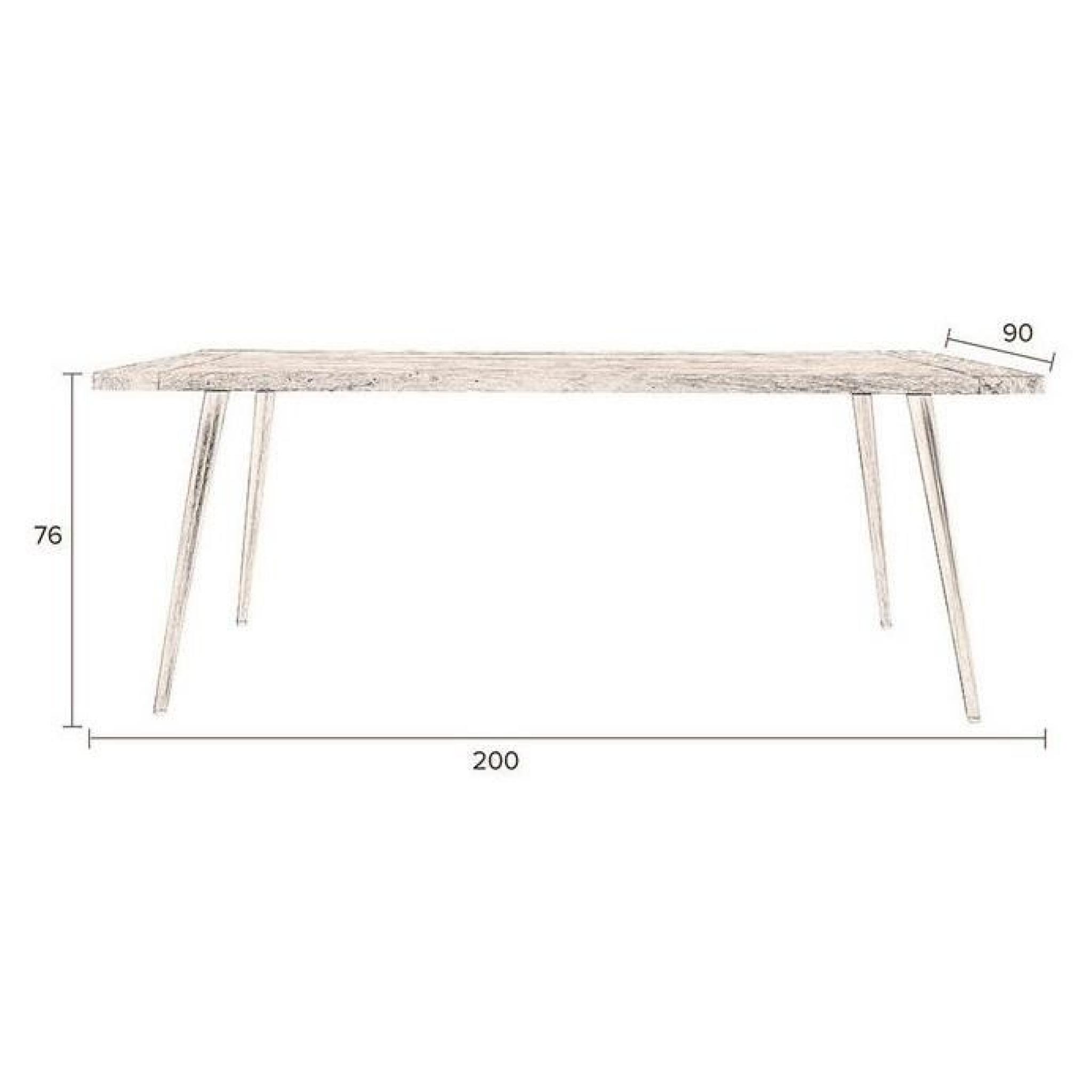 Table repas KAPAL 200 x 90 cm de DutchBone pas cher
