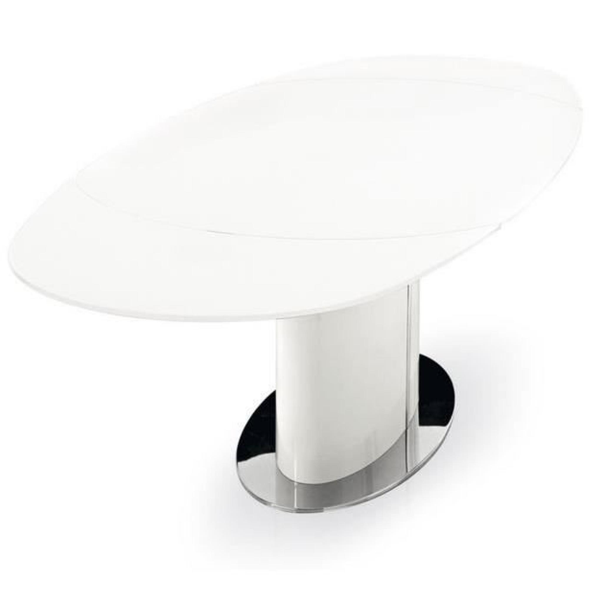 Table repas ovale extensible ODYSSEY 165x105 bl... pas cher