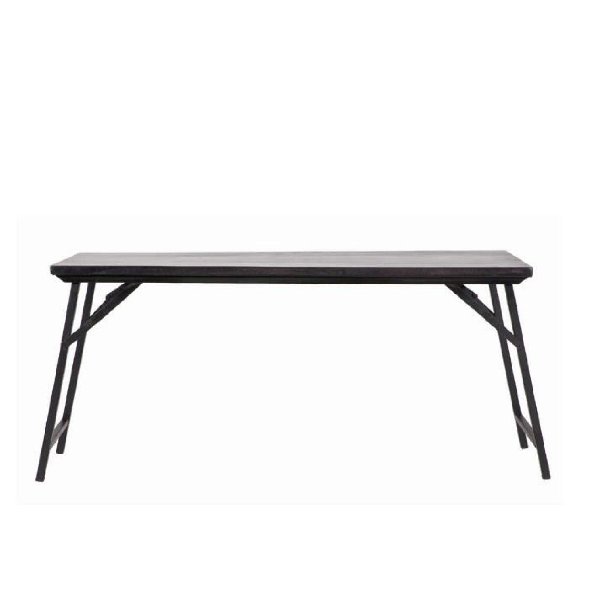 Table repliable vintage 150cm Rika Couleur Noir pas cher