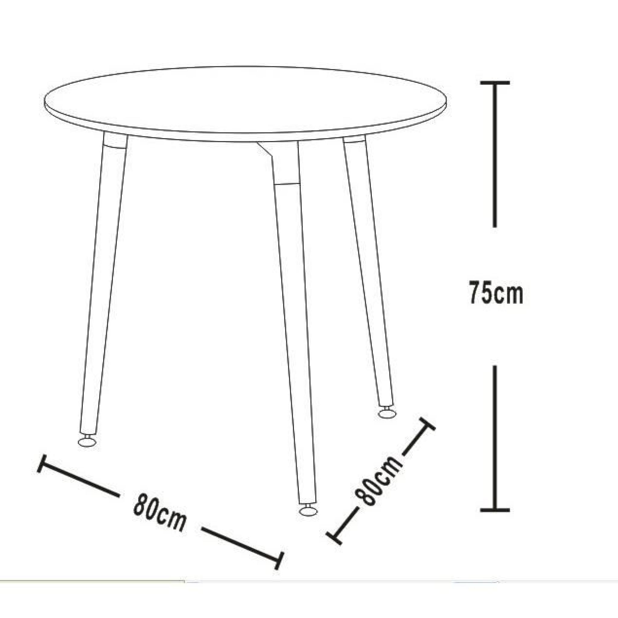 Table ronde design « Scandinave » coloris noir et bois pas cher