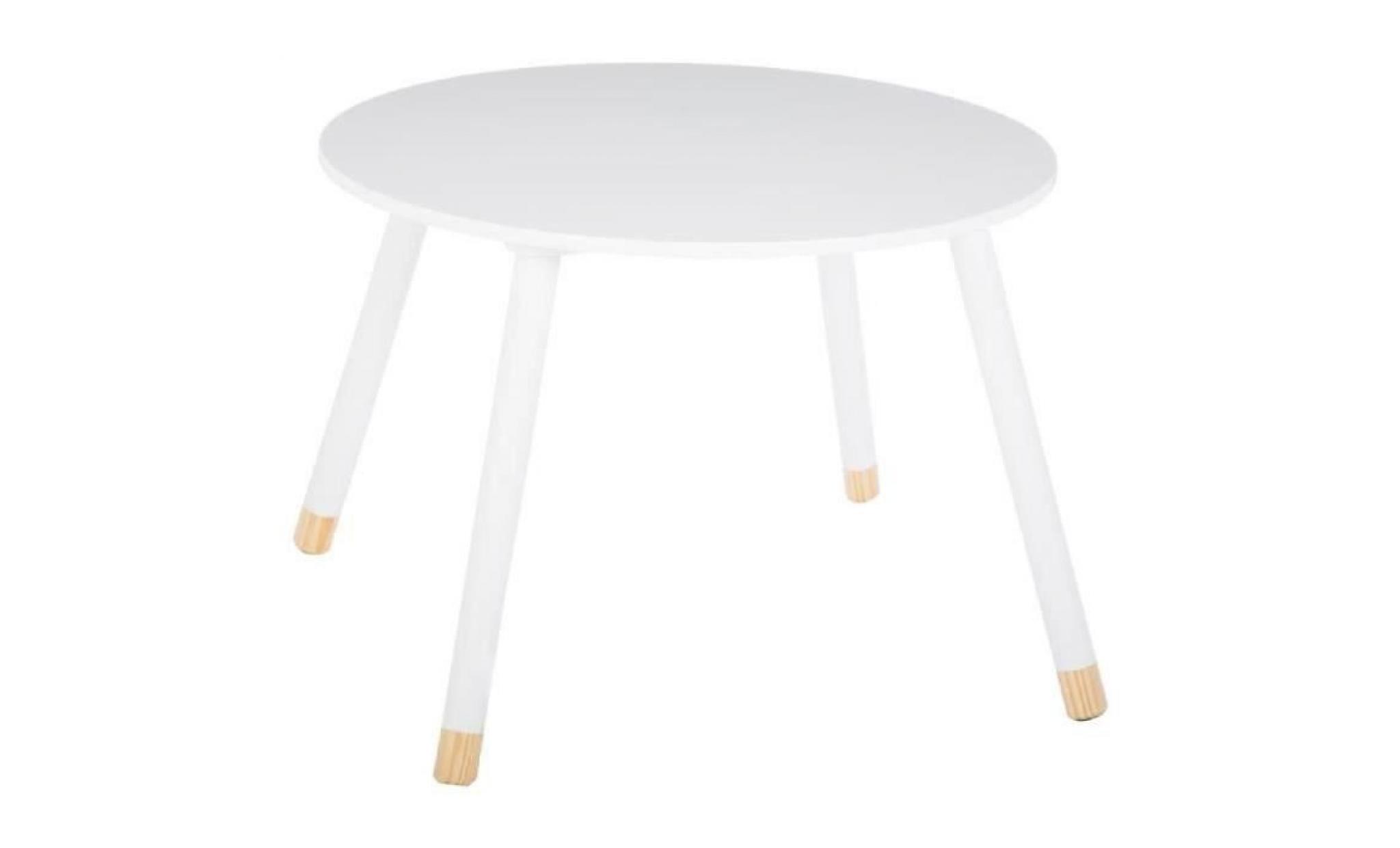 table ronde en bois pour enfants   blanc blanc pas cher