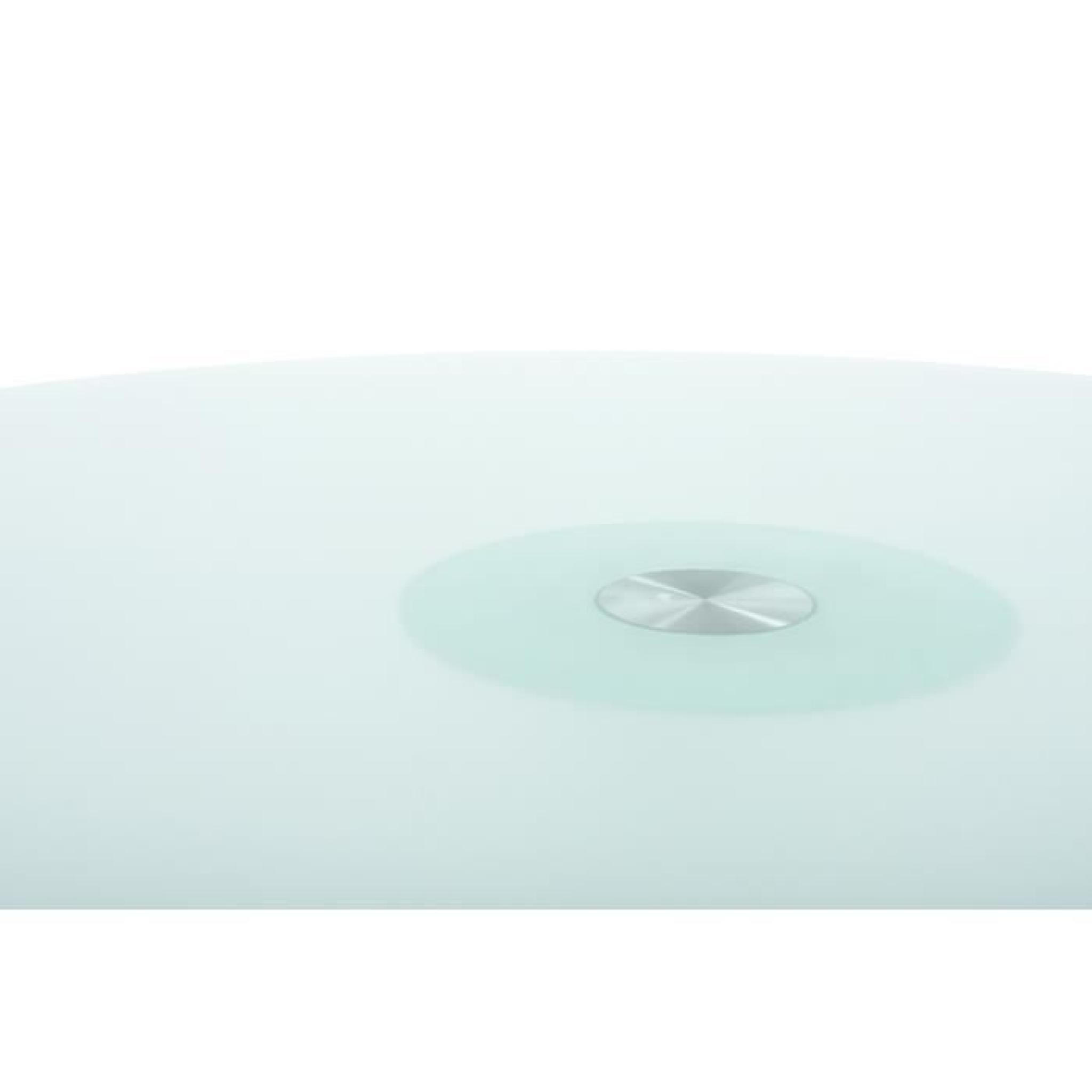 Table ronde en verre sablé blanc et métal 140x1... pas cher