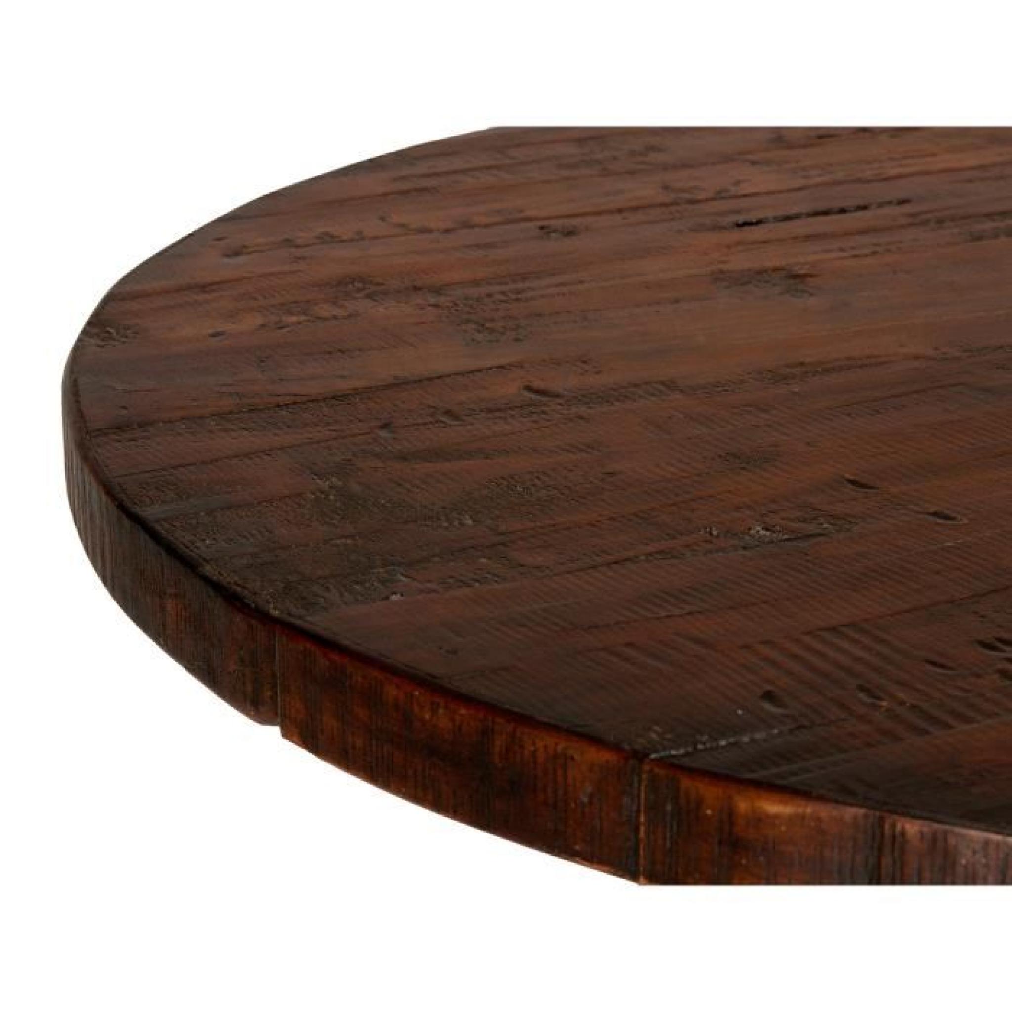 Table ronde INSIA 100cm en acacia massif marron pas cher