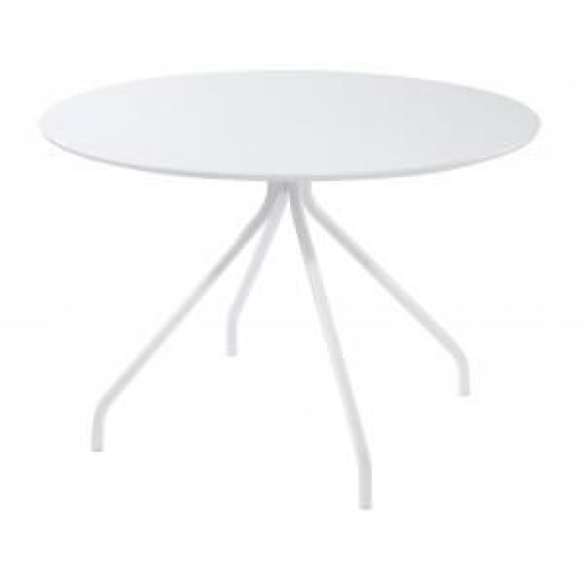 Table ronde laquée blanche (110cm) pas cher