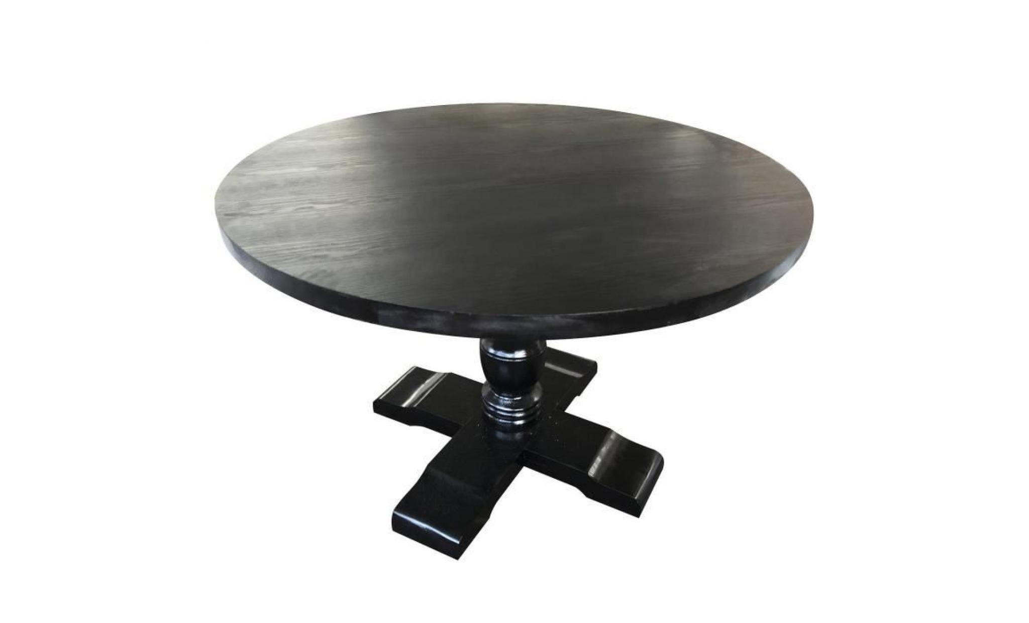 table ronde rustique nevada  bois noir